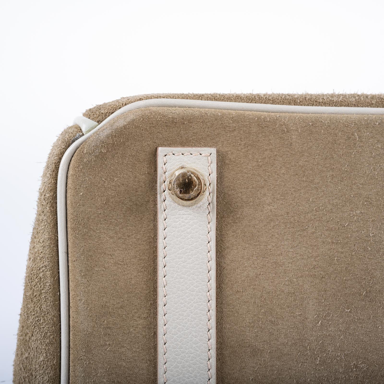 Hermès Birkin 30 Grizzly Gris Perle Swift & Veau Doblis Suede Permabrass Hardware