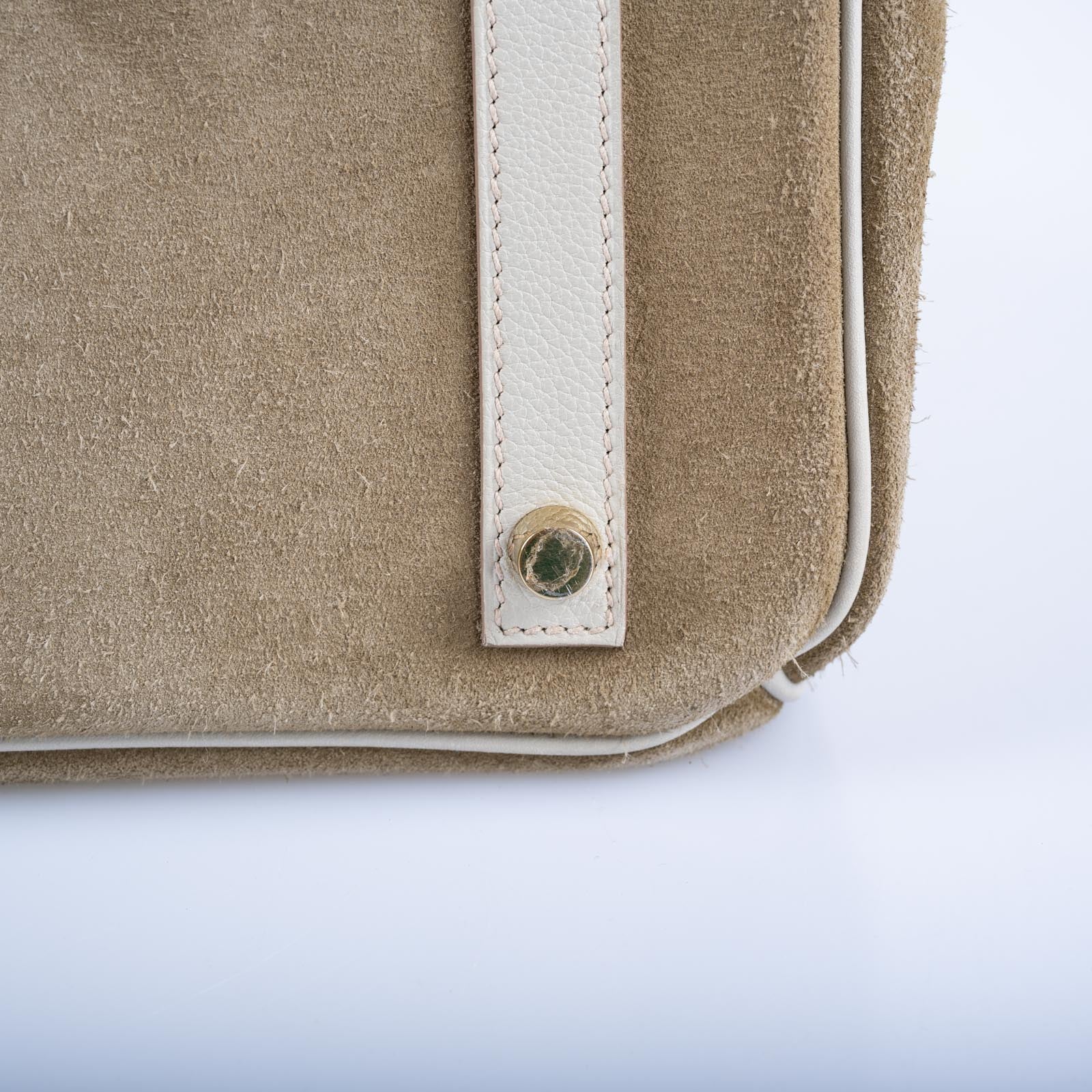Hermès Birkin 30 Grizzly Gris Perle Swift & Veau Doblis Suede Permabrass Hardware