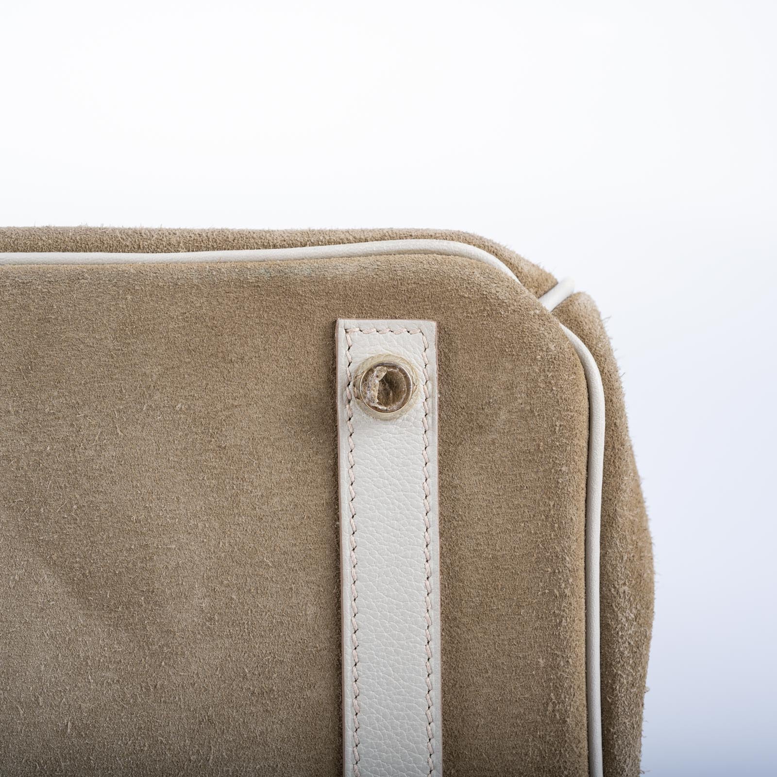 Hermès Birkin 30 Grizzly Gris Perle Swift & Veau Doblis Suede Permabrass Hardware