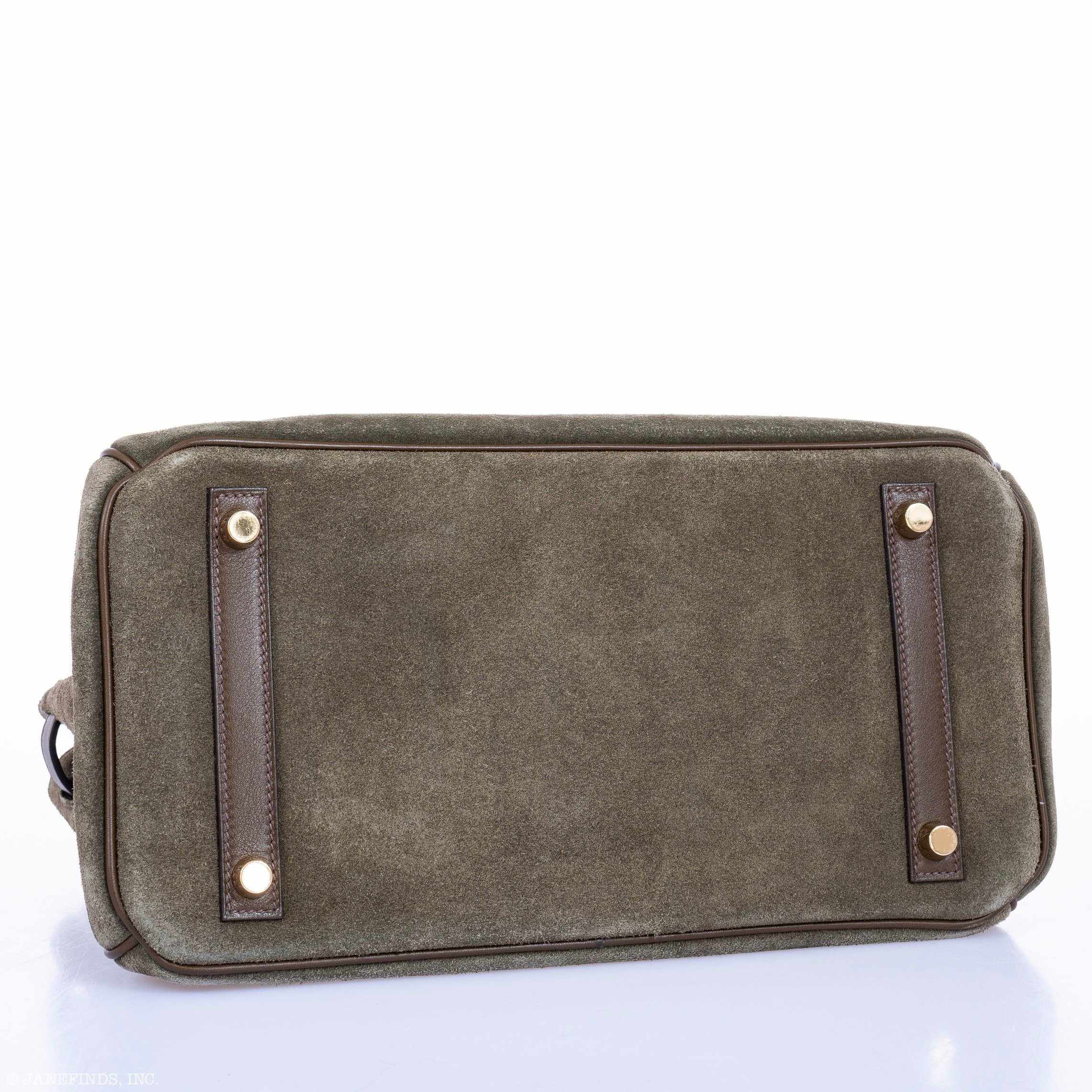 Hermès Birkin 30 Grizzly Vert de Gris Suede & Veau Swift Permabrass Hardware - Special Edition