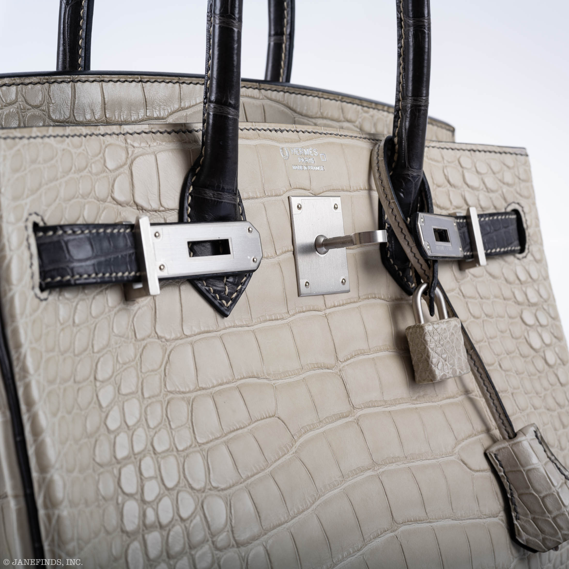Hermès Birkin 30 HSS Beton & Graphite Matte Alligator Brushed Palladium Hardware