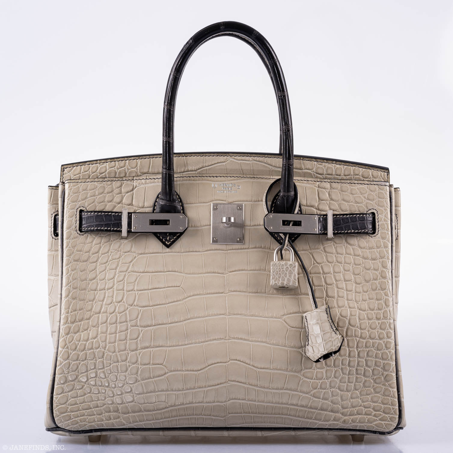 Hermès Birkin 30 HSS Beton & Graphite Matte Alligator Brushed Palladium Hardware