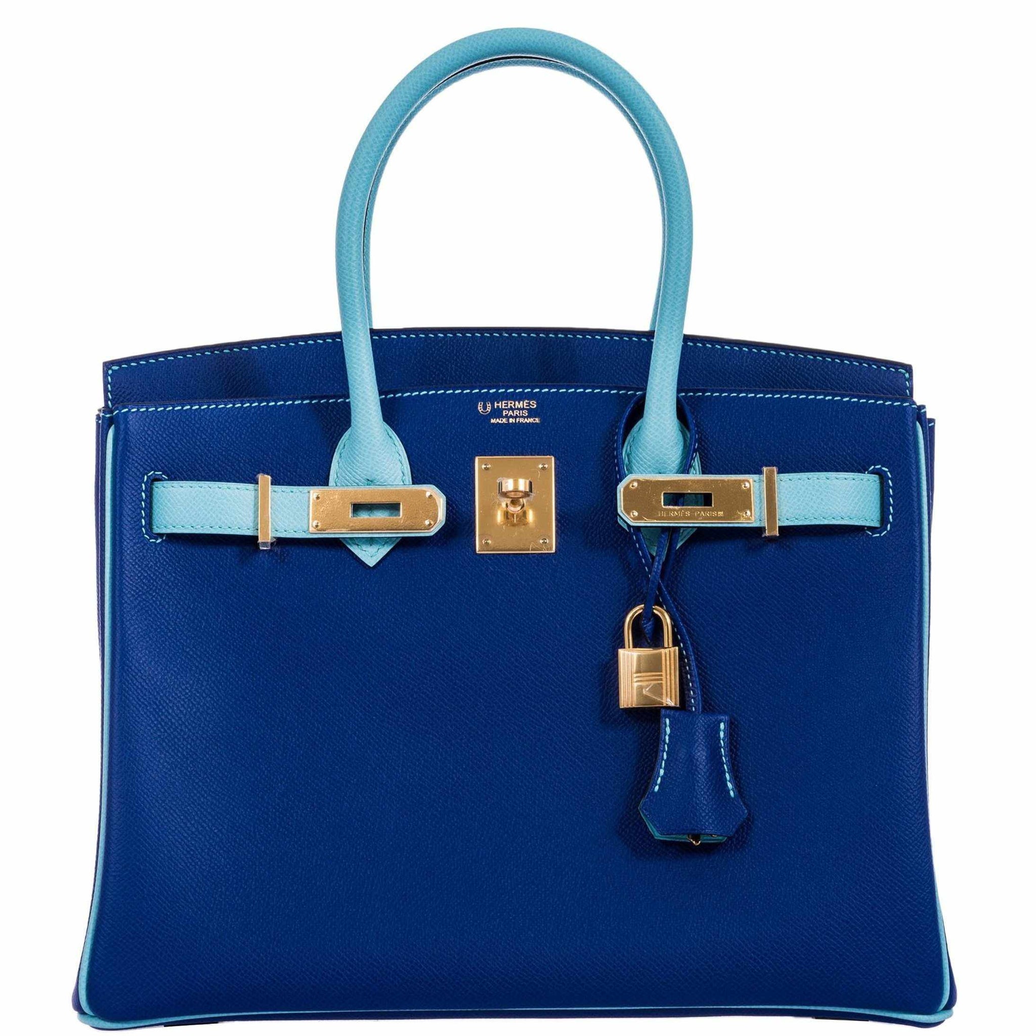 Hermes Birkin 30 Bag Blue Paradis Gold Hardware Epsom Leather
