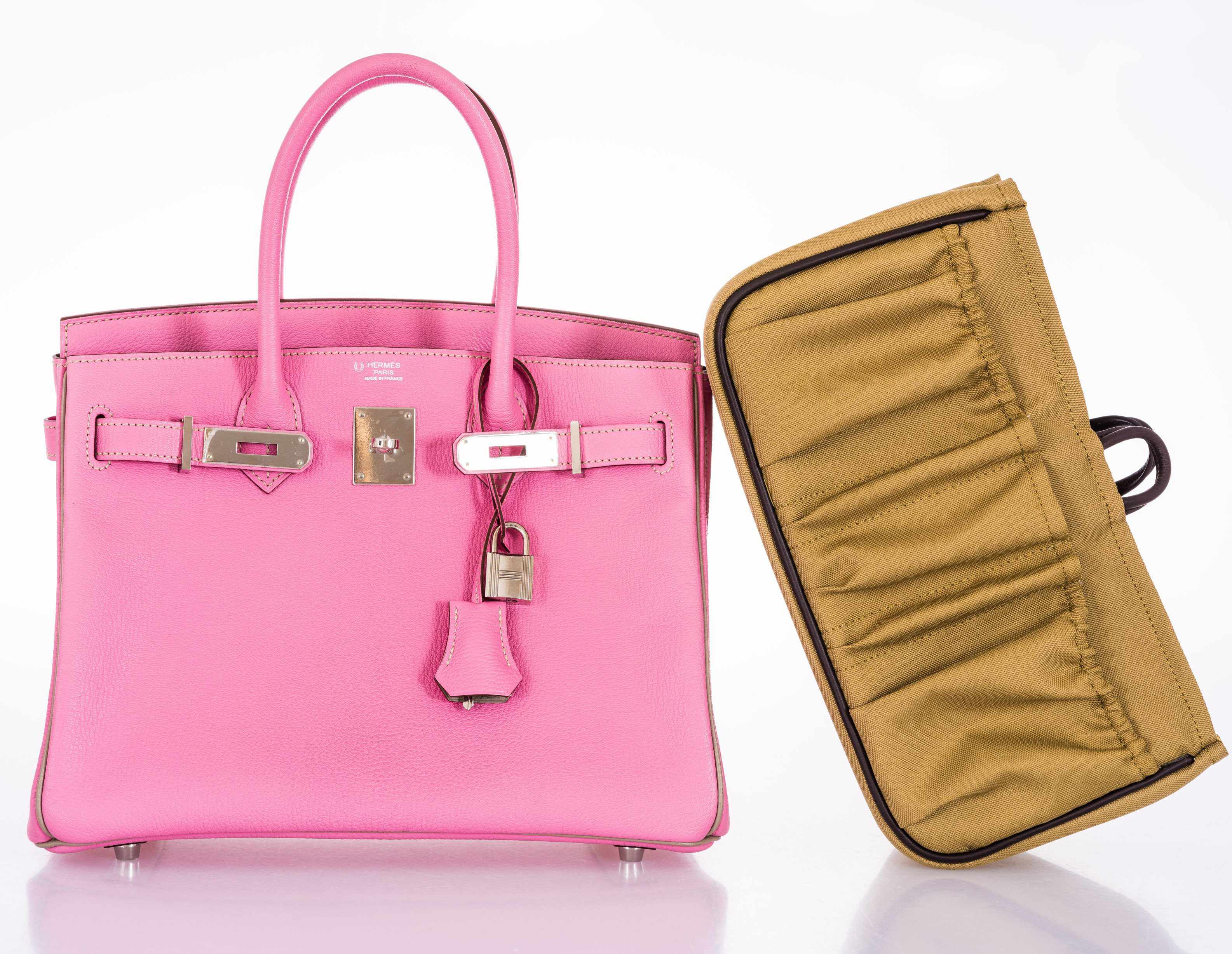 Hermès Birkin 30 HSS Bubblegum/Gris Tourterelle Chèvre Palladium Hardware