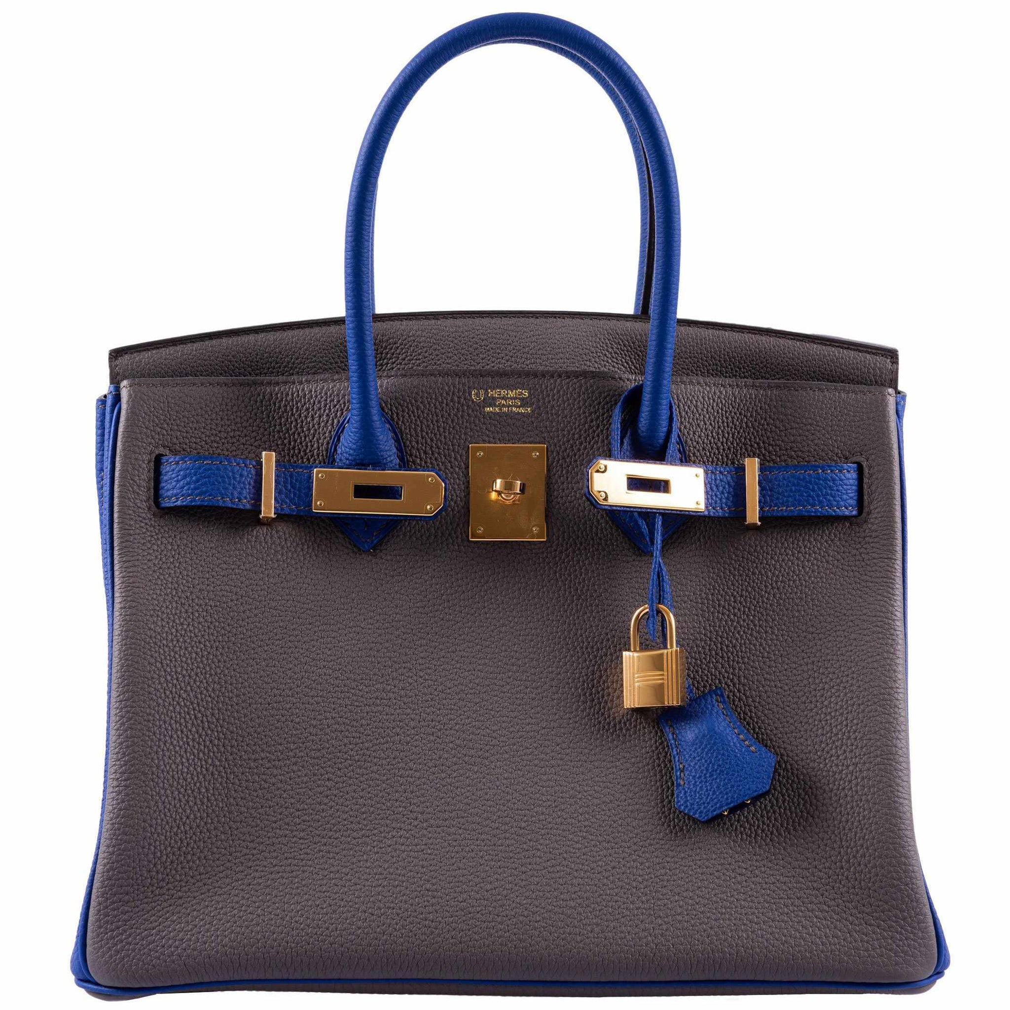 Hermes Birkin bag 30 Blue electric Epsom leather Silver hardware