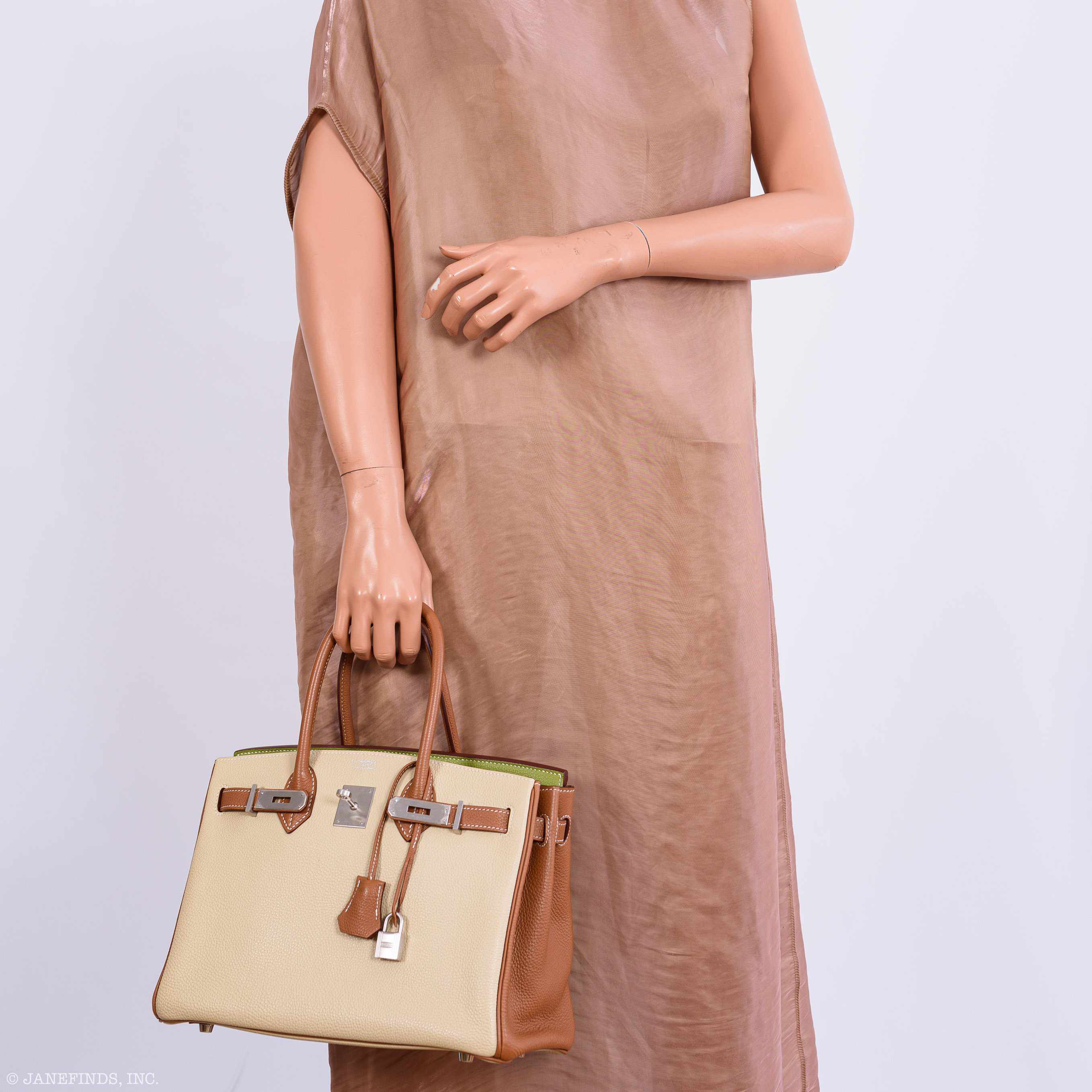 Hermès Birkin 30 HSS Gold, Vert Anis & Argile Togo Brushed Palladium Hardware