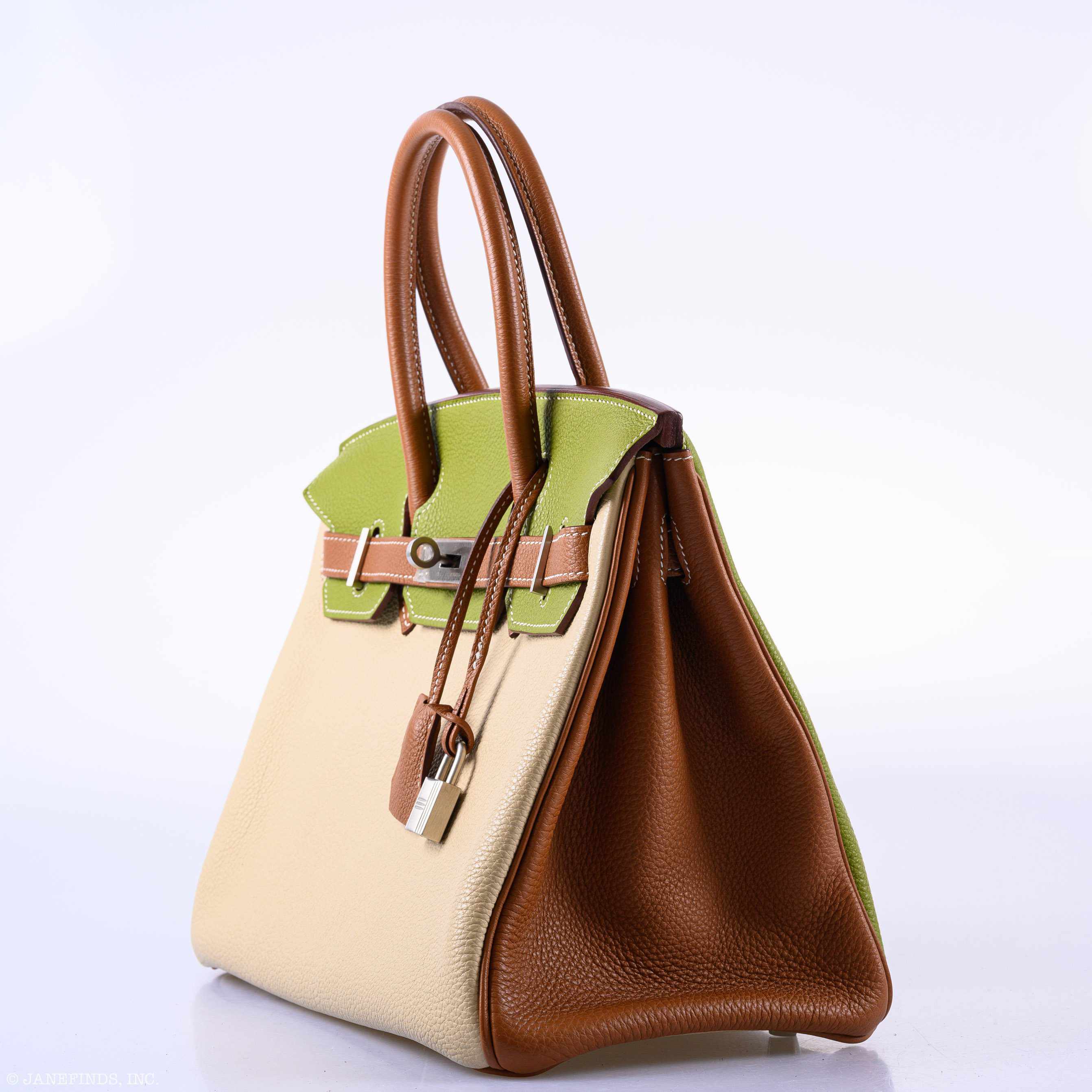 Hermès Birkin 30 HSS Gold, Vert Anis & Argile Togo Brushed Palladium Hardware