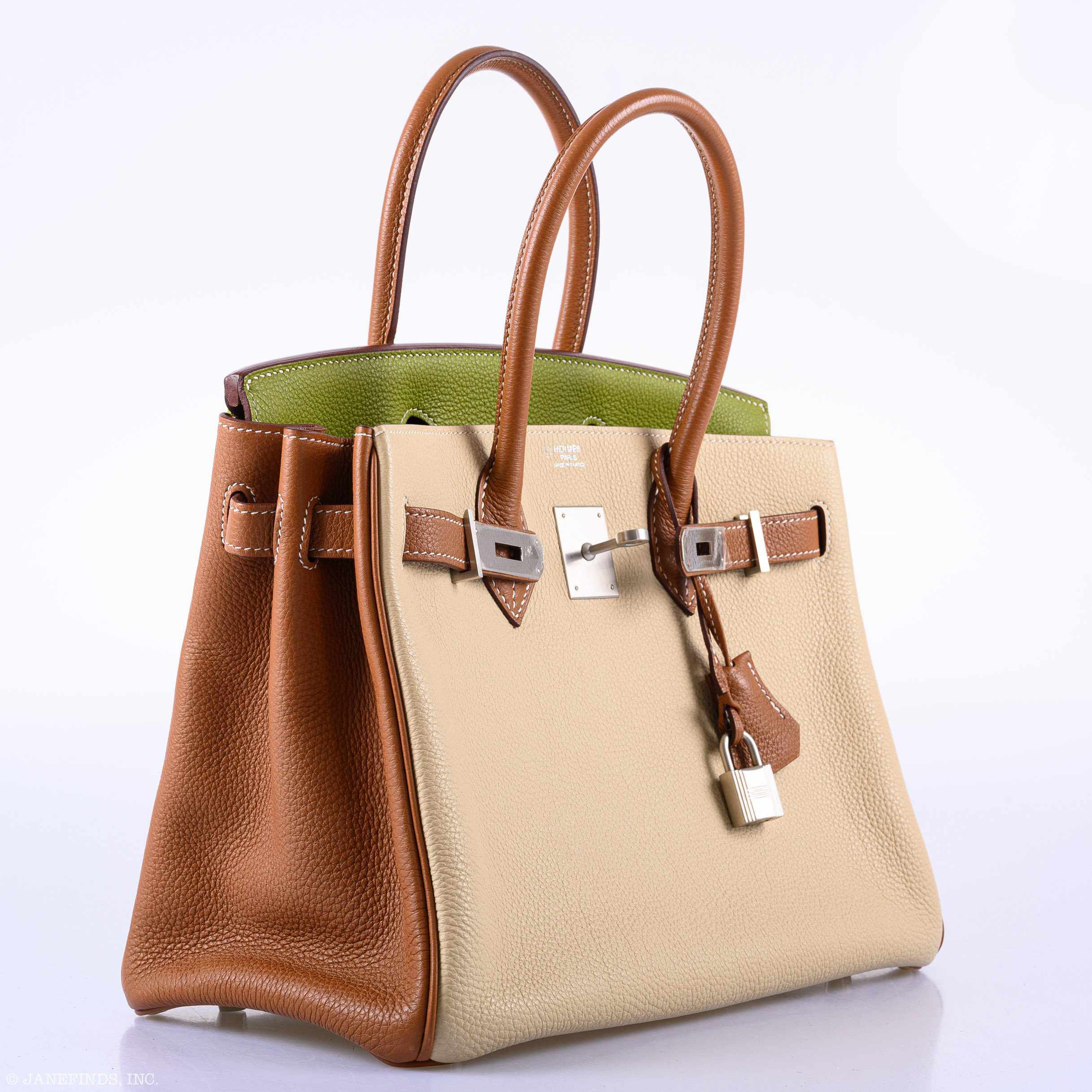 Hermès Birkin 30 HSS Gold, Vert Anis & Argile Togo Brushed Palladium Hardware