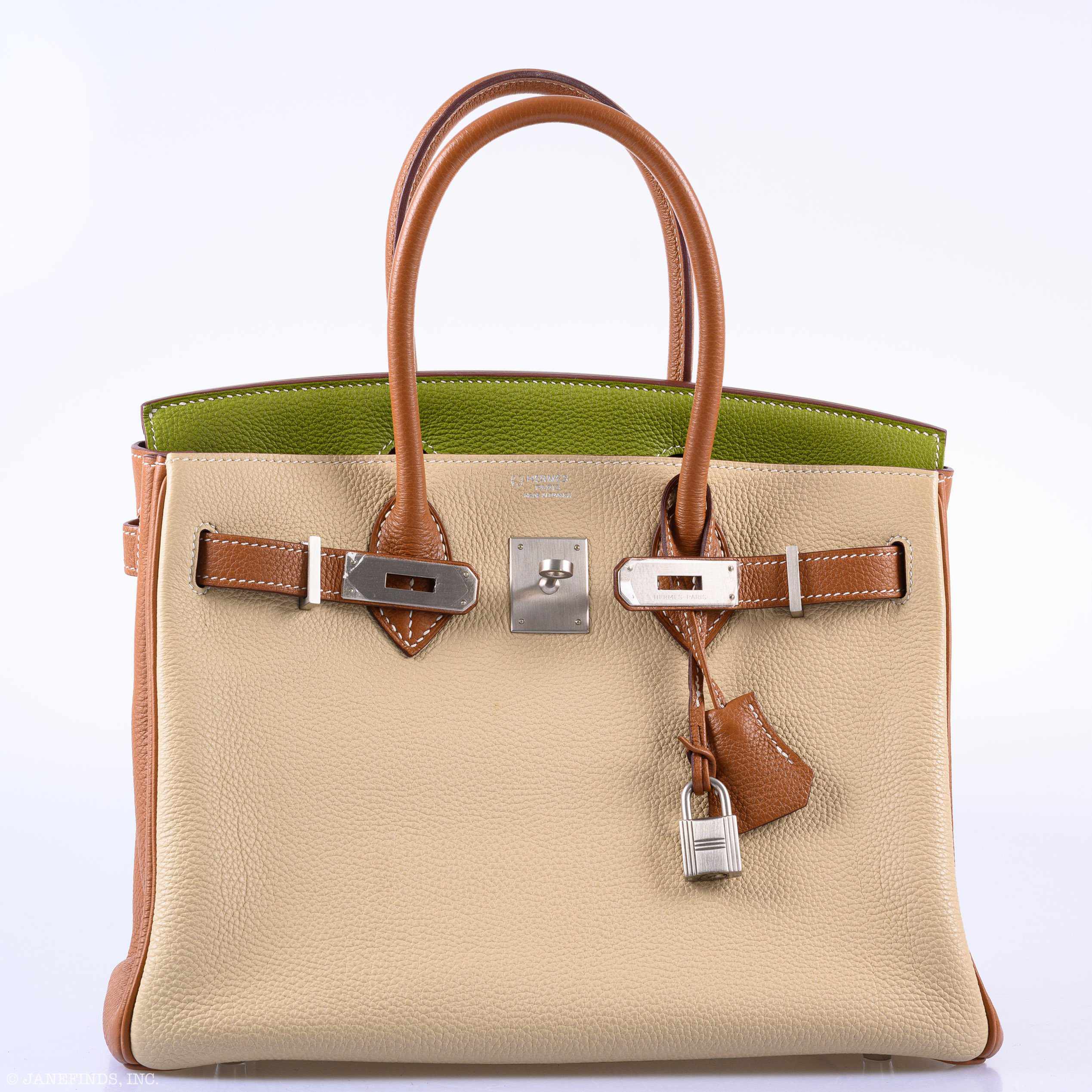 Hermès Birkin 30 HSS Gold, Vert Anis & Argile Togo Brushed Palladium Hardware
