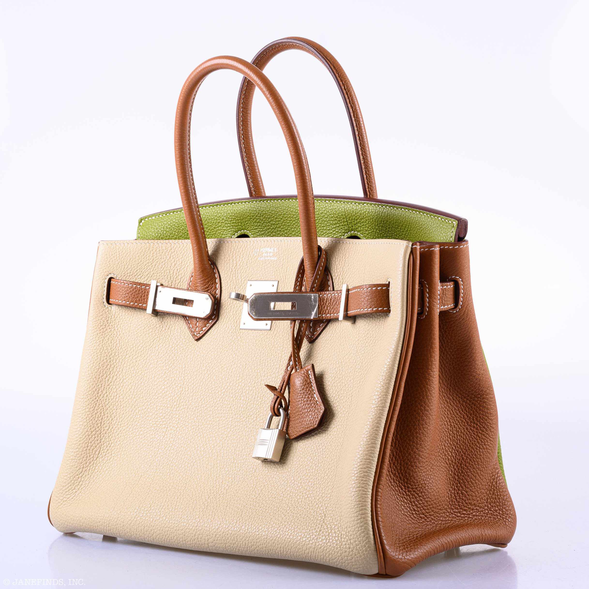 Hermès Birkin 30 HSS Gold, Vert Anis & Argile Togo Brushed Palladium Hardware
