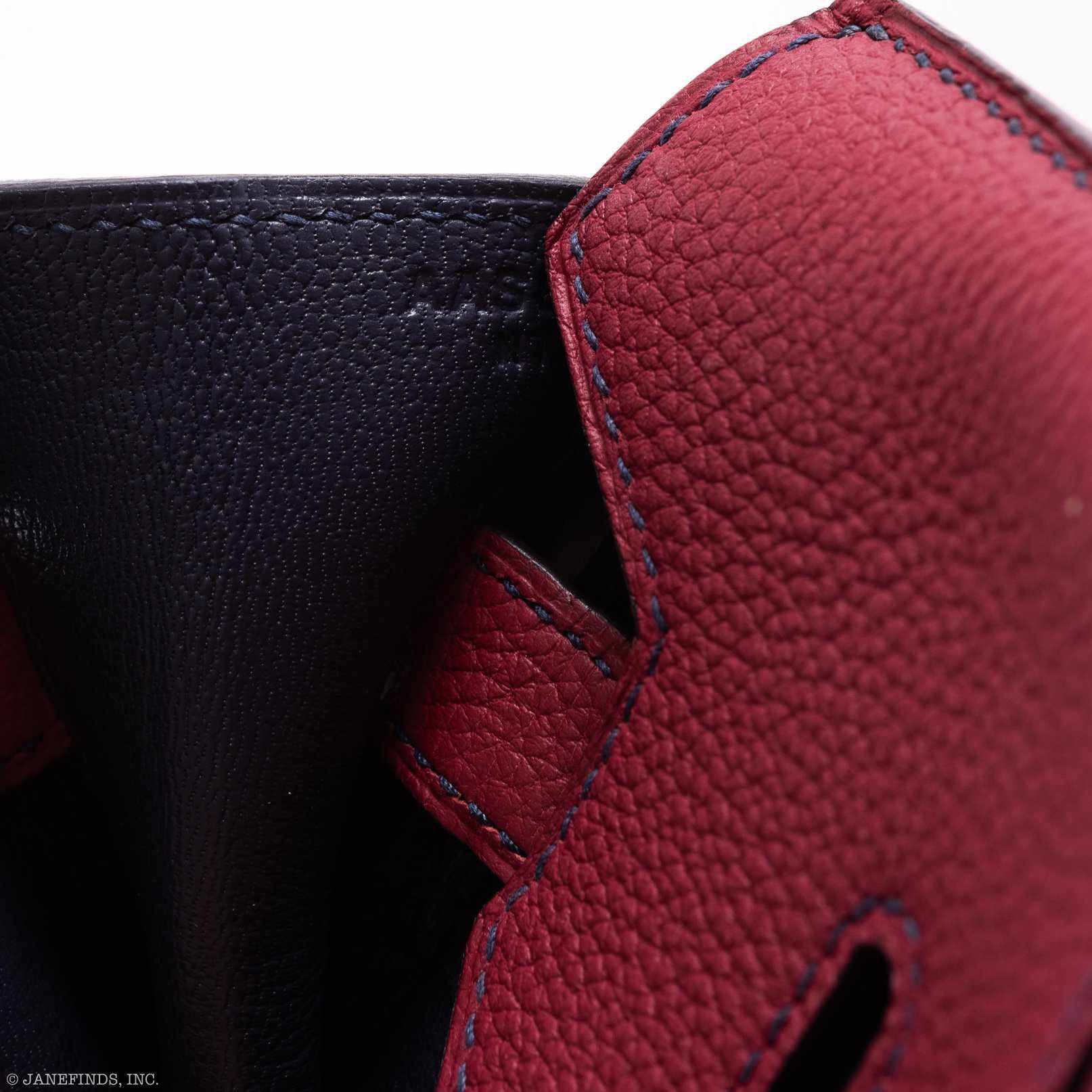 Hermès Birkin 30 HSS Rouge Grenat And Blue Nuit Togo Gold Hardware