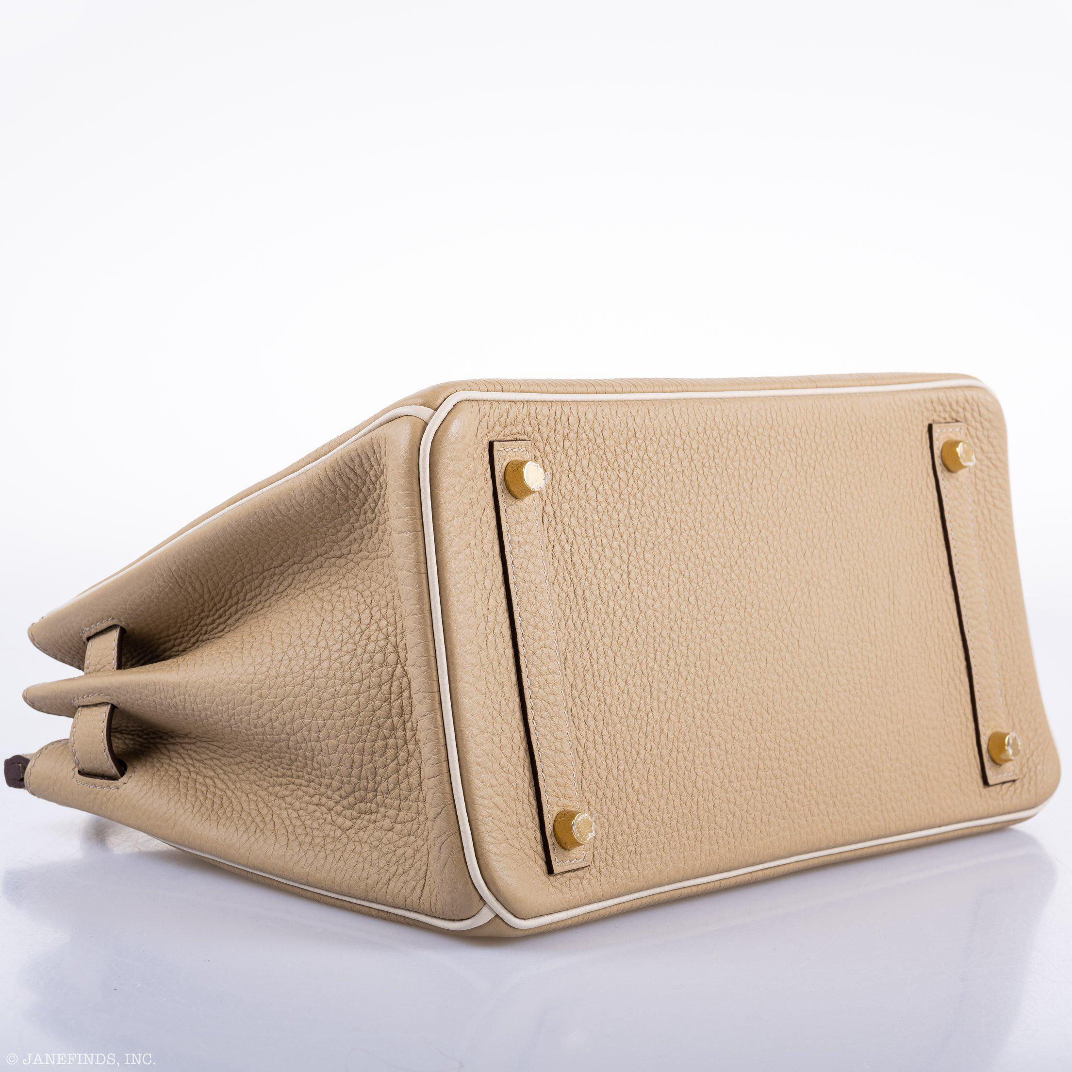 Hermès Birkin 30 HSS Trench Craie Piping Togo Brushed Gold Hardware