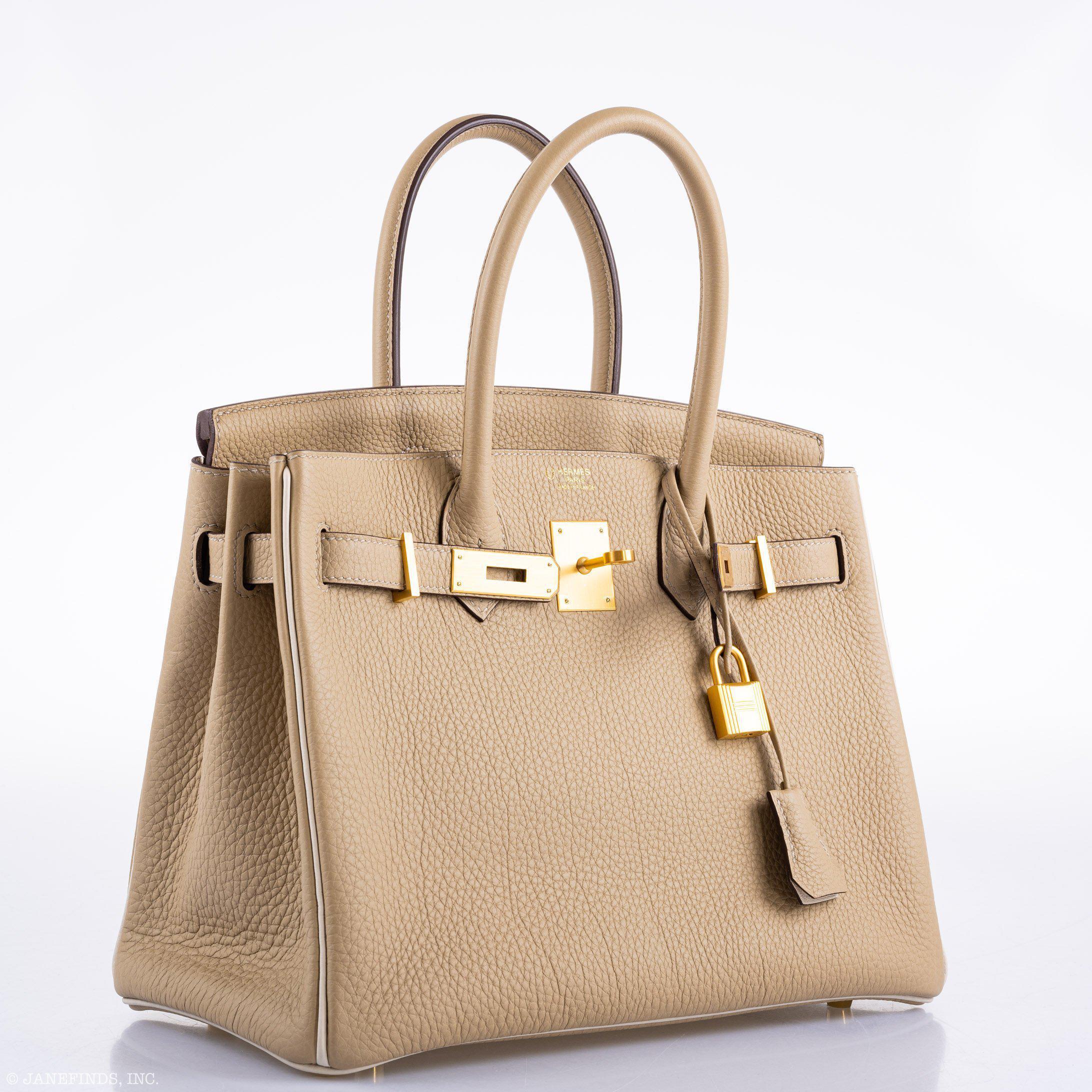 Hermès Birkin 30 HSS Trench & Craie Piping Togo Brushed Gold Hardware - 2016, X