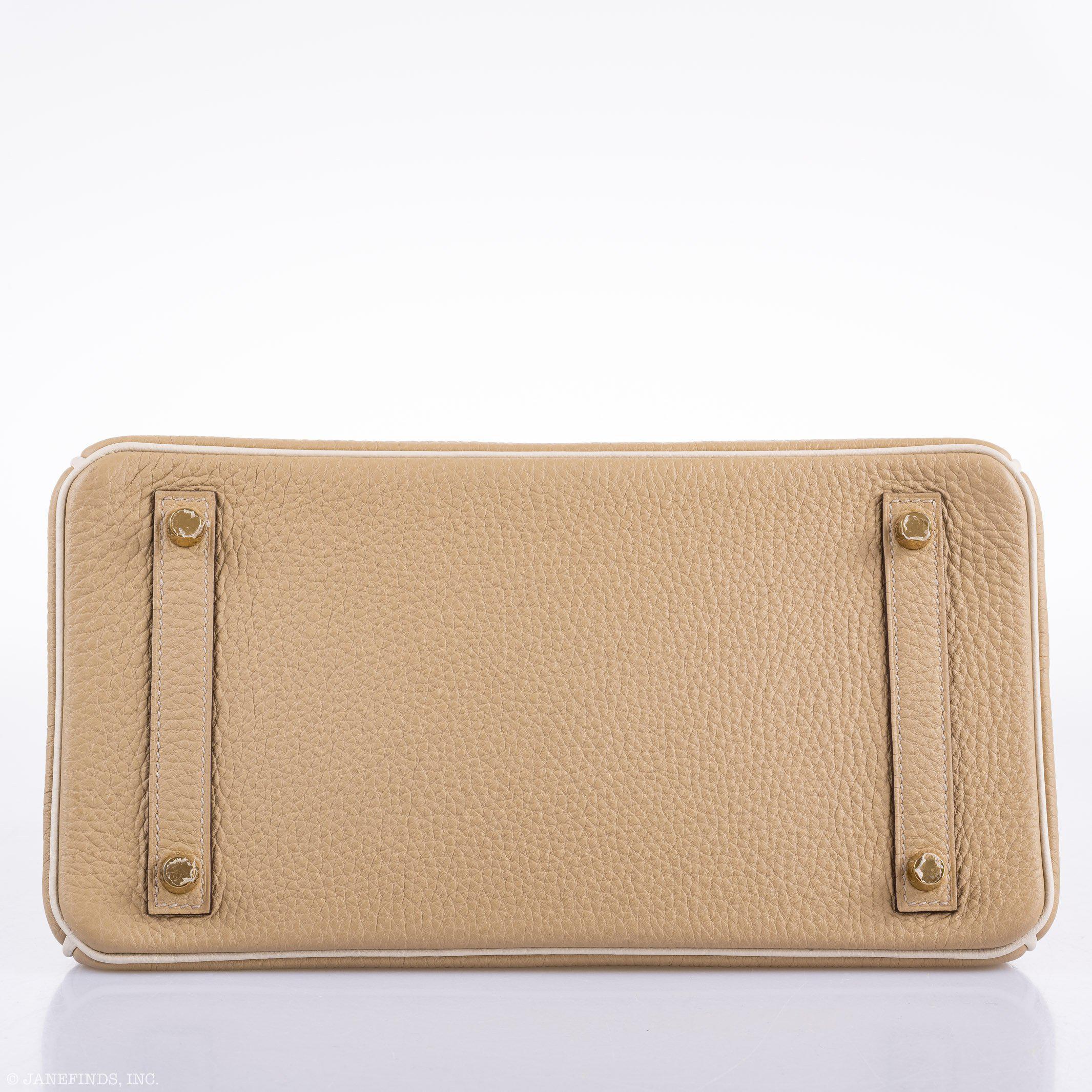 Hermès Birkin 30 HSS Trench & Craie Piping Togo Brushed Gold Hardware - 2016, X