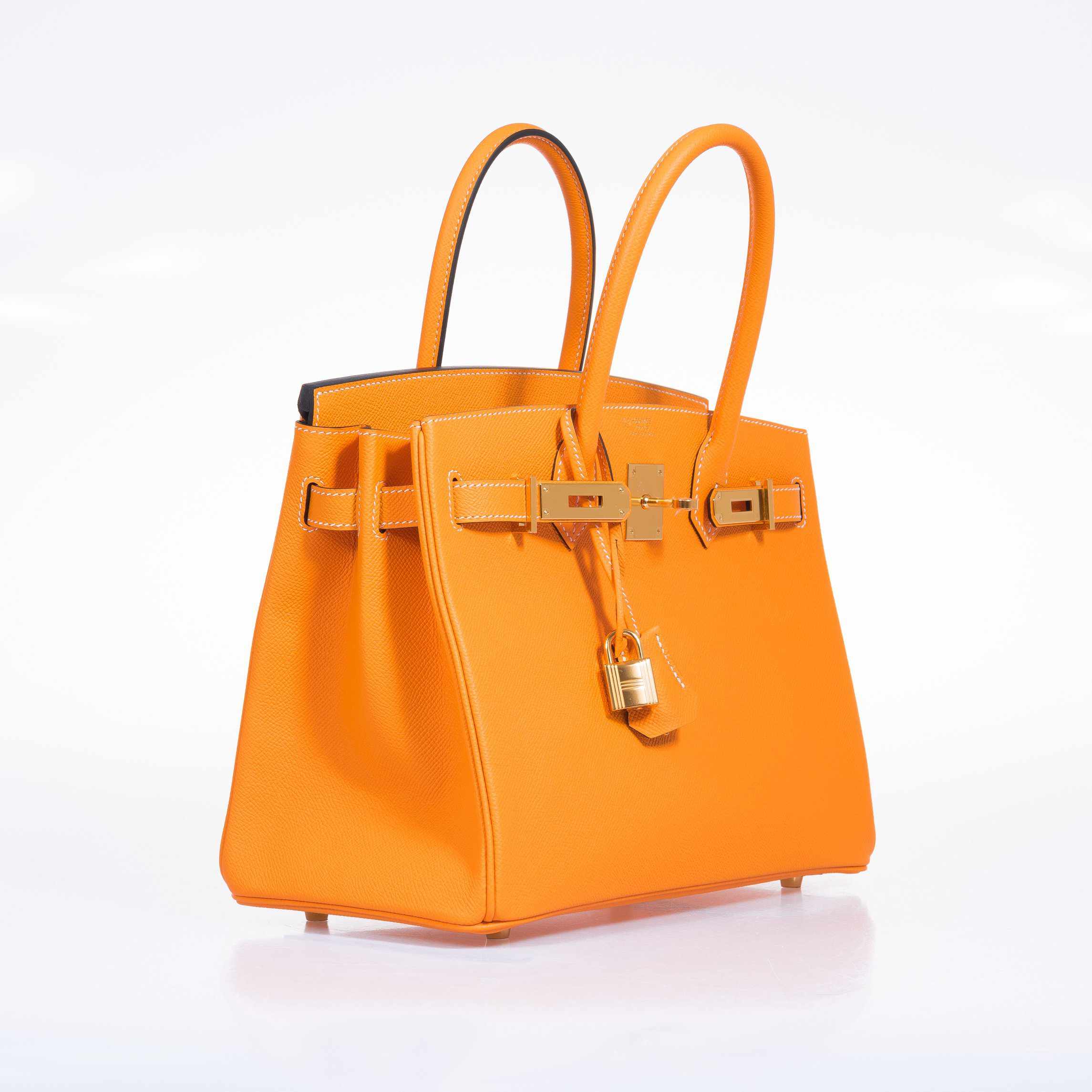 Hermès Birkin 30 Jaune D'Or & Blue Marine Epsom Palladium Hardware
