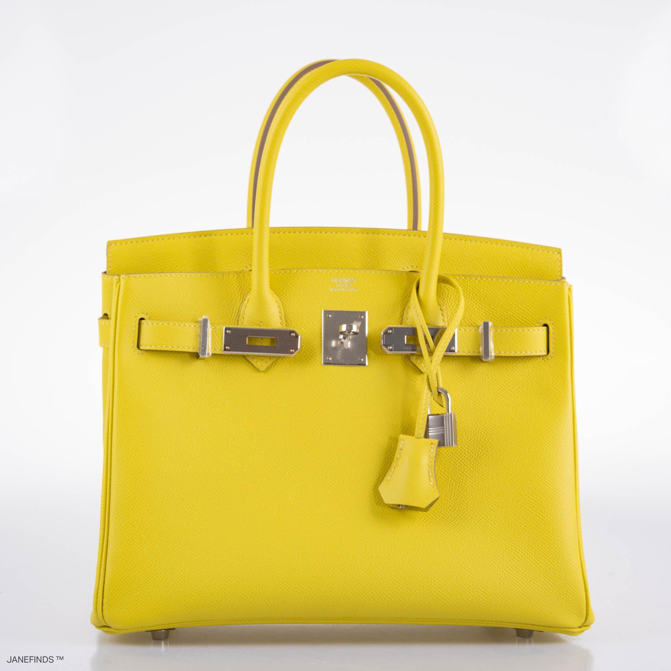 Hermès Birkin 30 Lime Epsom with Palladium Hardware - 2019, D