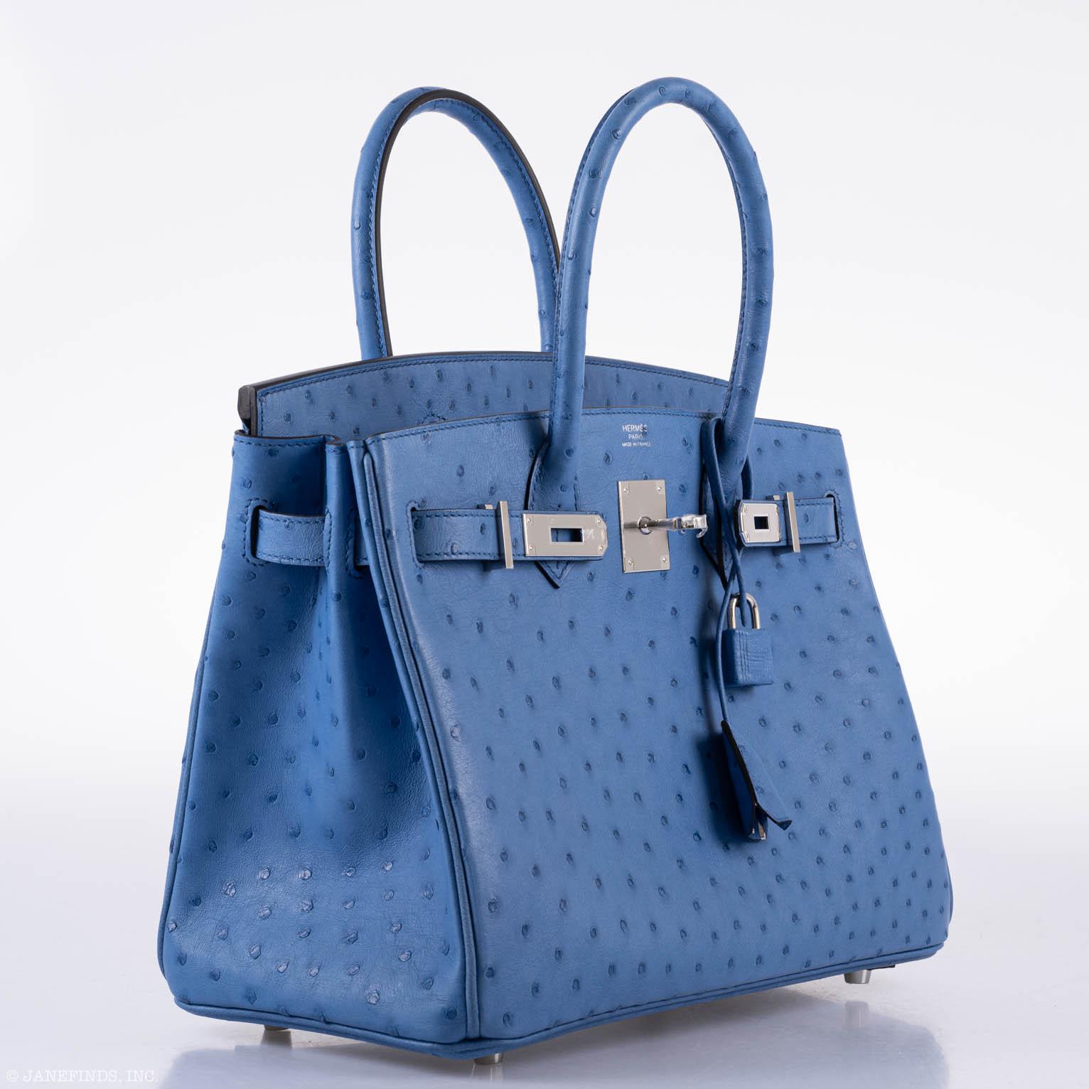 Hermès Birkin 30 Mykonos Ostrich Palladium Hardware - 2016, A