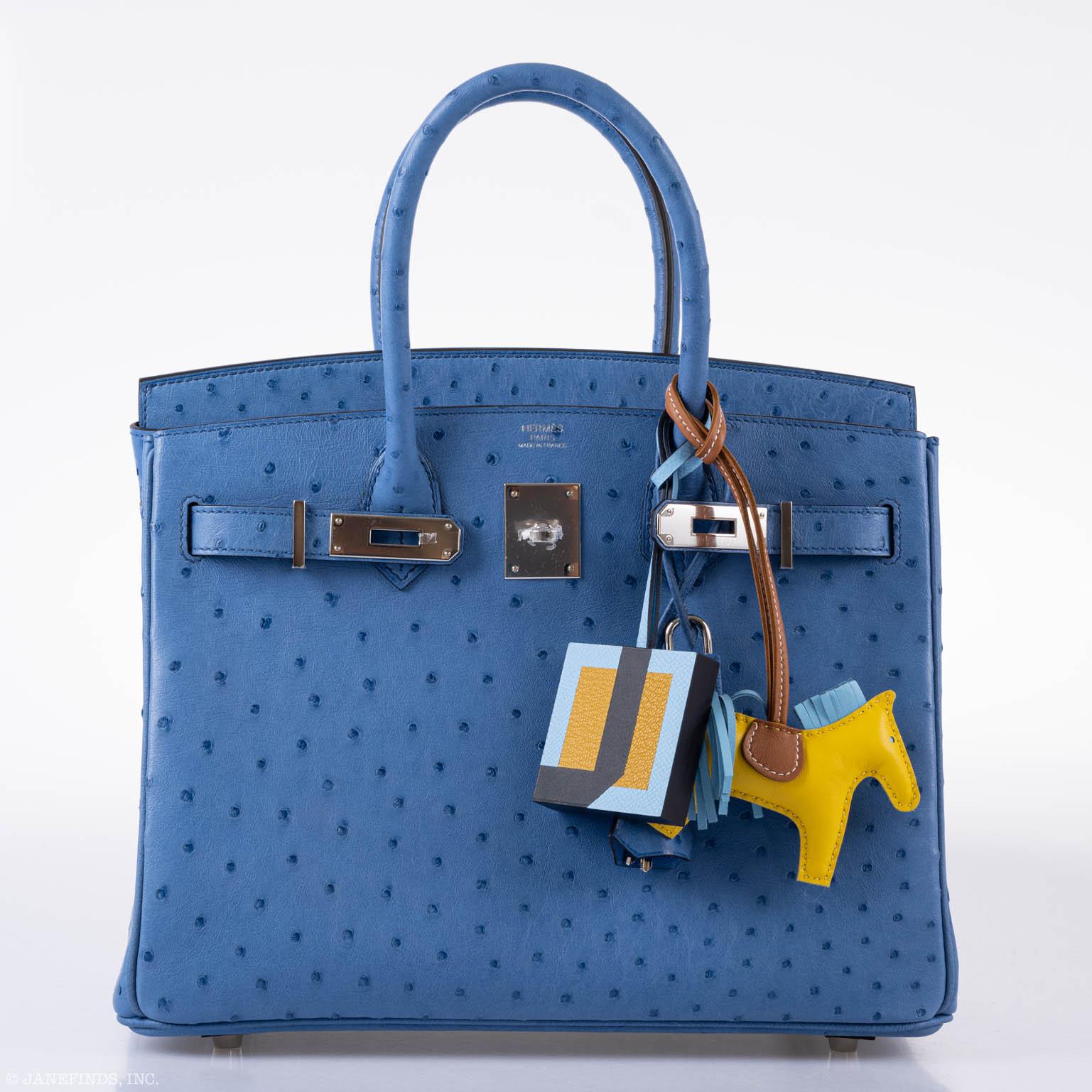 Hermès Birkin 30 Mykonos Ostrich Palladium Hardware - 2016, A