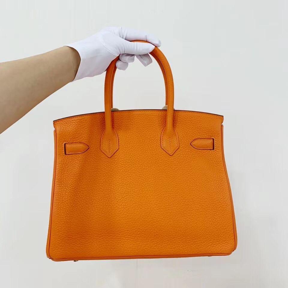 Hermès Birkin 30 Orange Togo with Gold Hardware - 2012, P Square