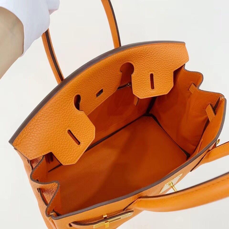 Hermès Birkin 30 Orange Togo with Gold Hardware - 2012, P Square