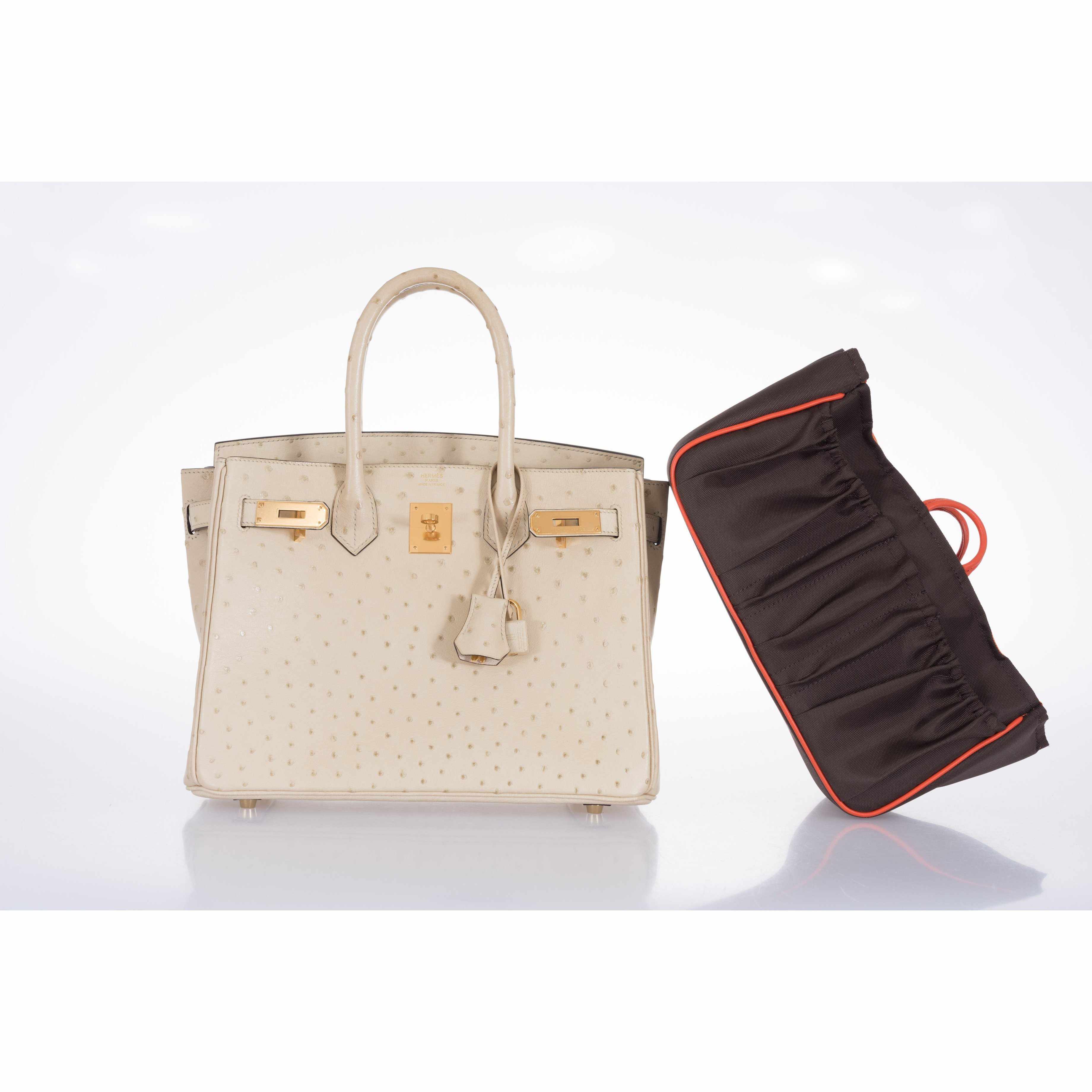 Hermès Birkin 30 Parchemin Ostrich Gold Hardware