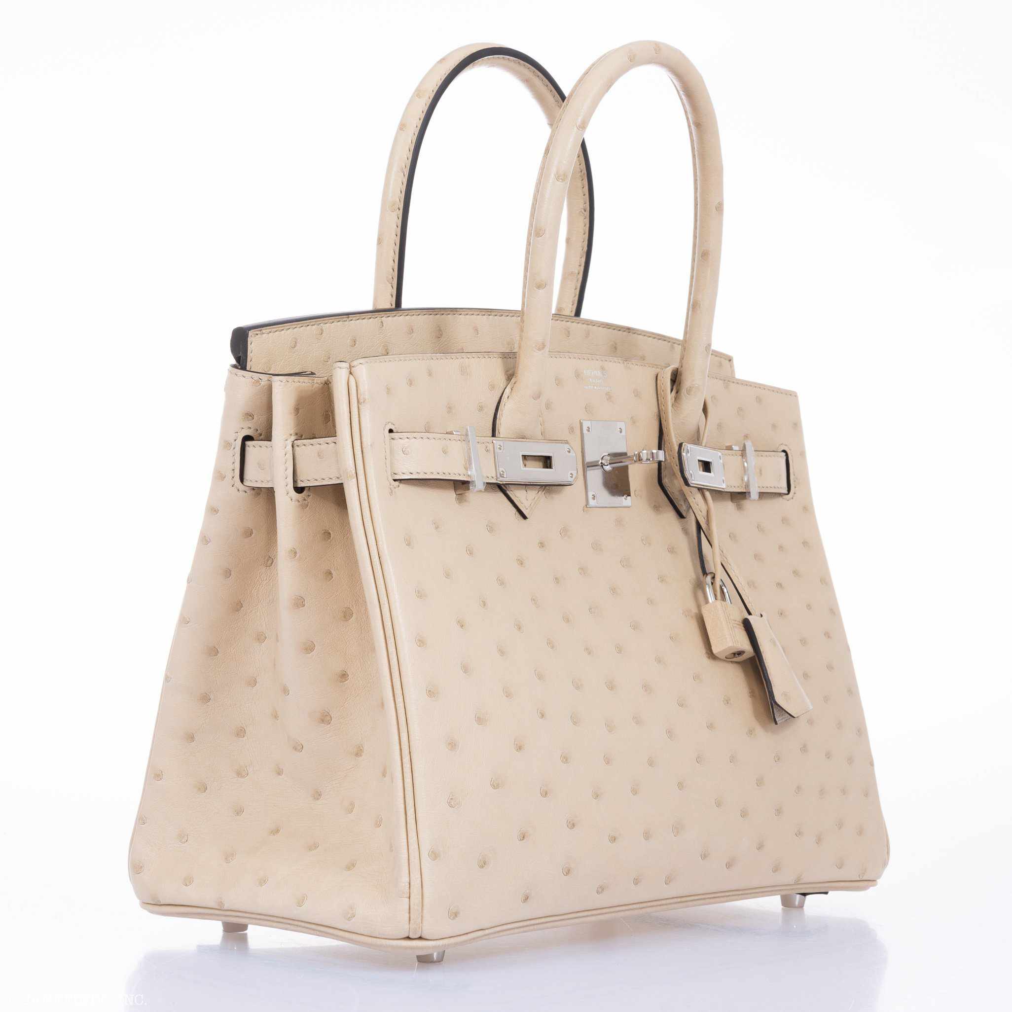 Hermès Birkin 30 Parchemin Ostrich Palladium Hardware - 2020, Y