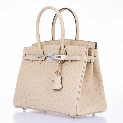 Hermès Birkin 30 Parchemin Ostrich Palladium Hardware