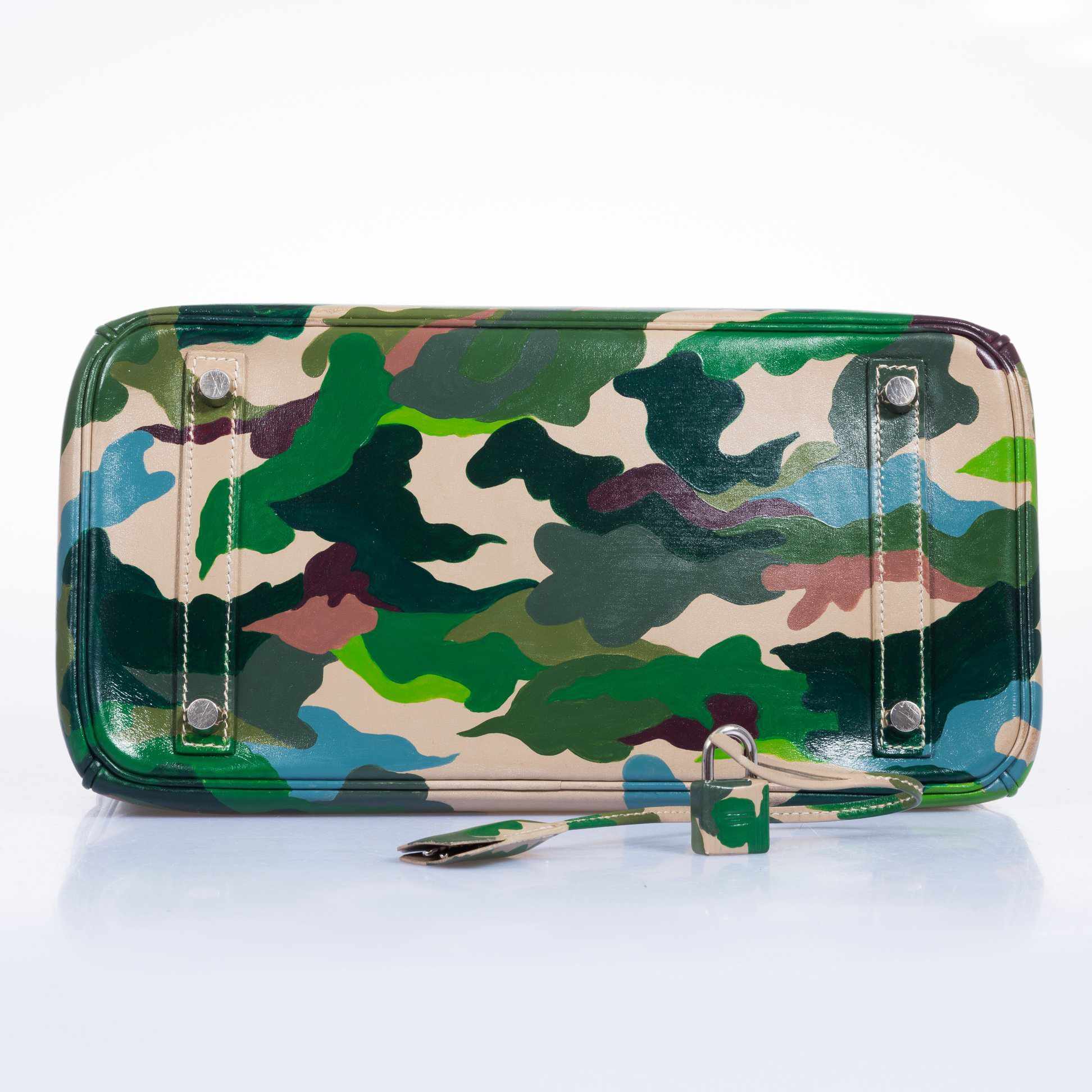 Hermès Birkin 30 Parchment Box Camouflage Palladium Hardware * JaneFinds Custom Shop