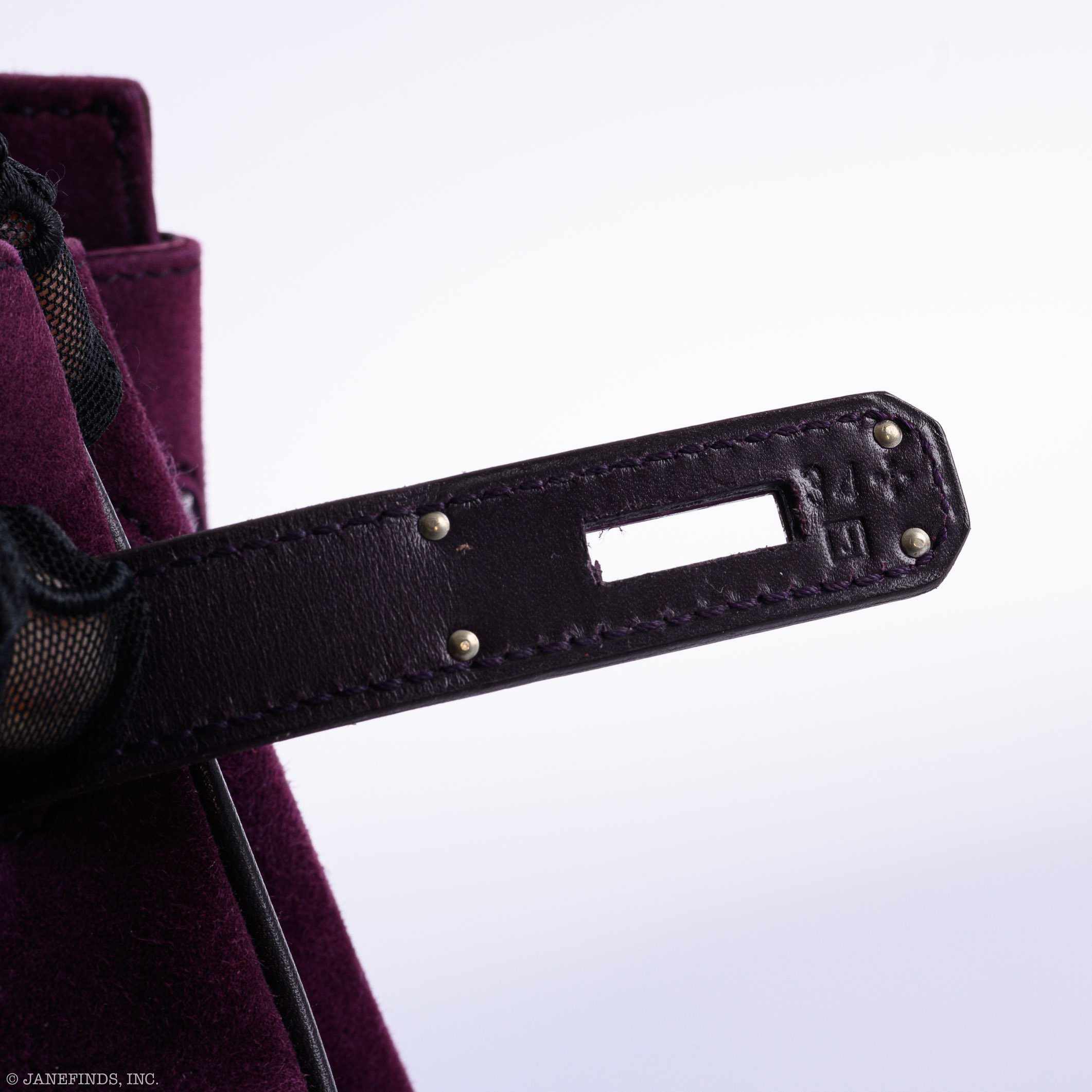 Hermès Birkin 30 Raisin Veau Doblis Suede & Swift Palladium Hardware