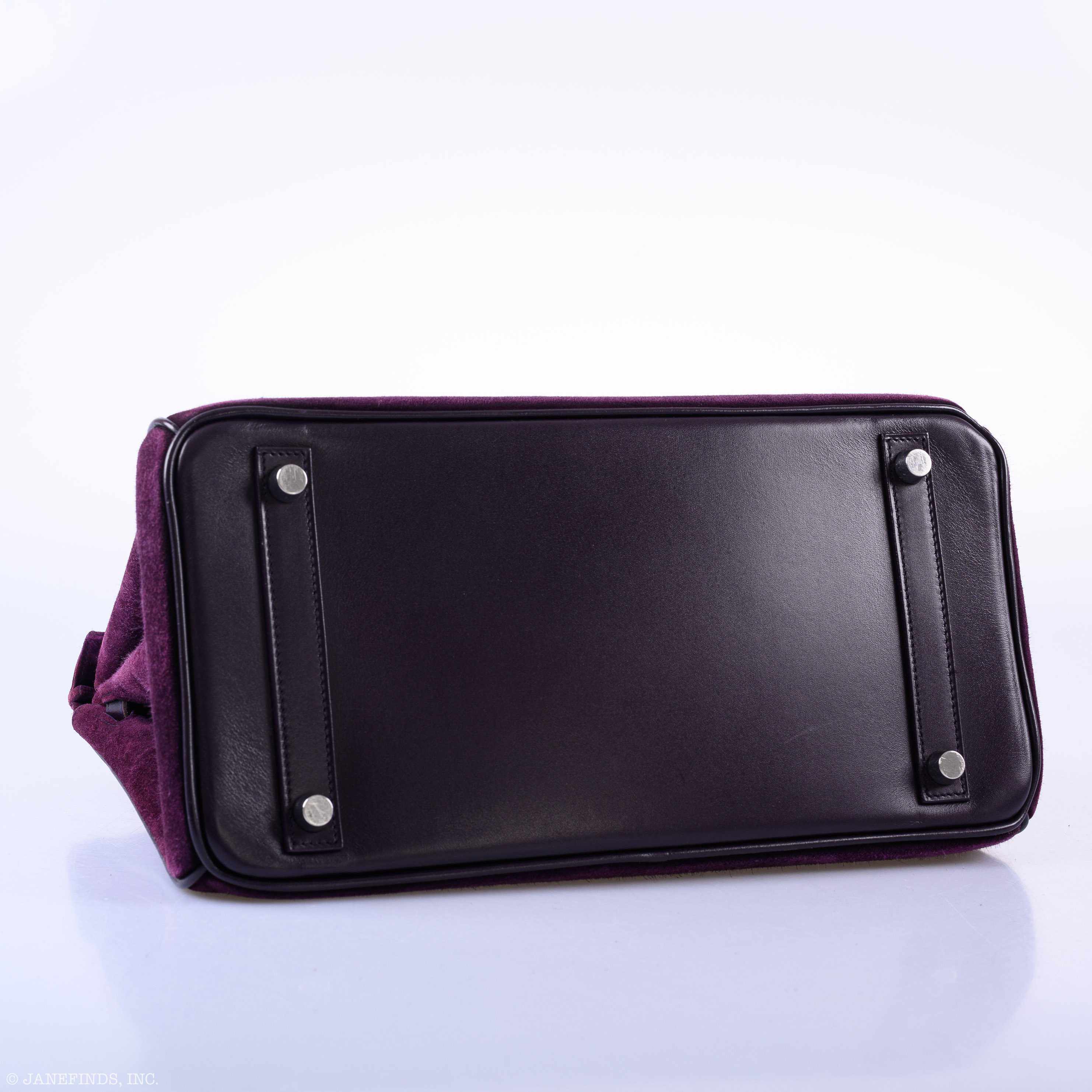 Hermès Birkin 30 Raisin Veau Doblis Suede & Swift Palladium Hardware