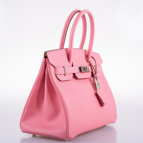 Hermès Birkin 30 Rose Confetti Epsom Palladium Hardware - 2021, Z