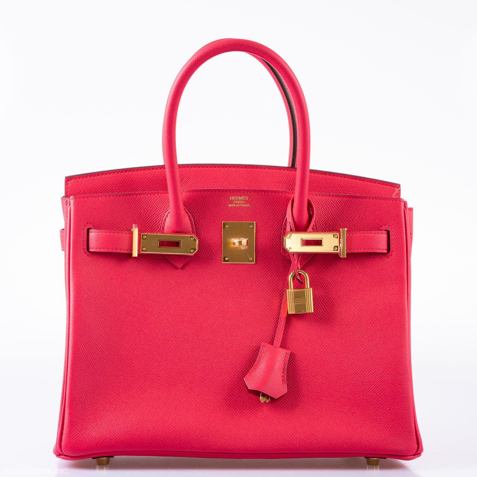 Hermès Birkin 30 Rose Extreme Epsom Gold Hardware - 2020, Y