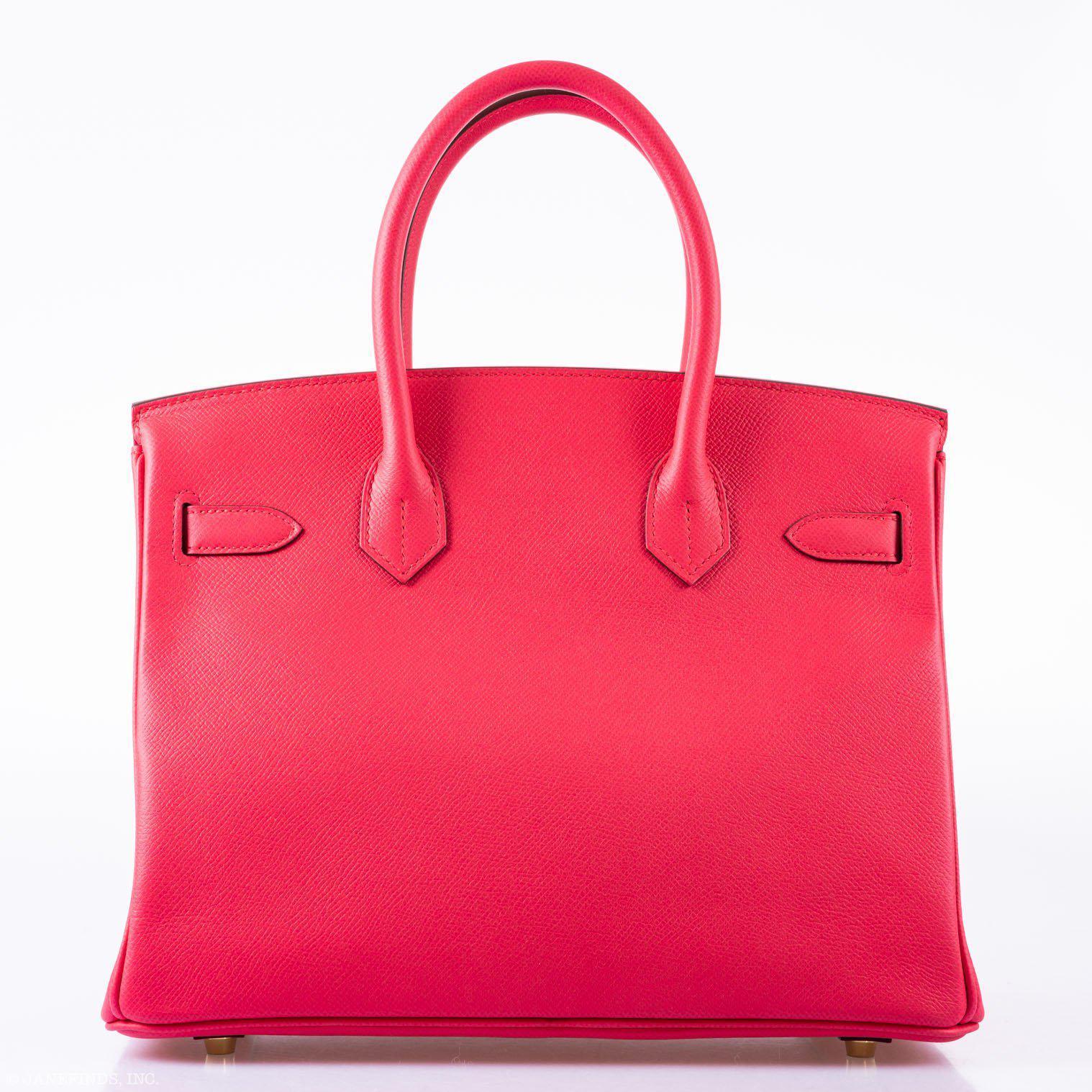 Hermès Birkin 30 Rose Extreme Epsom Gold Hardware - 2020, Y