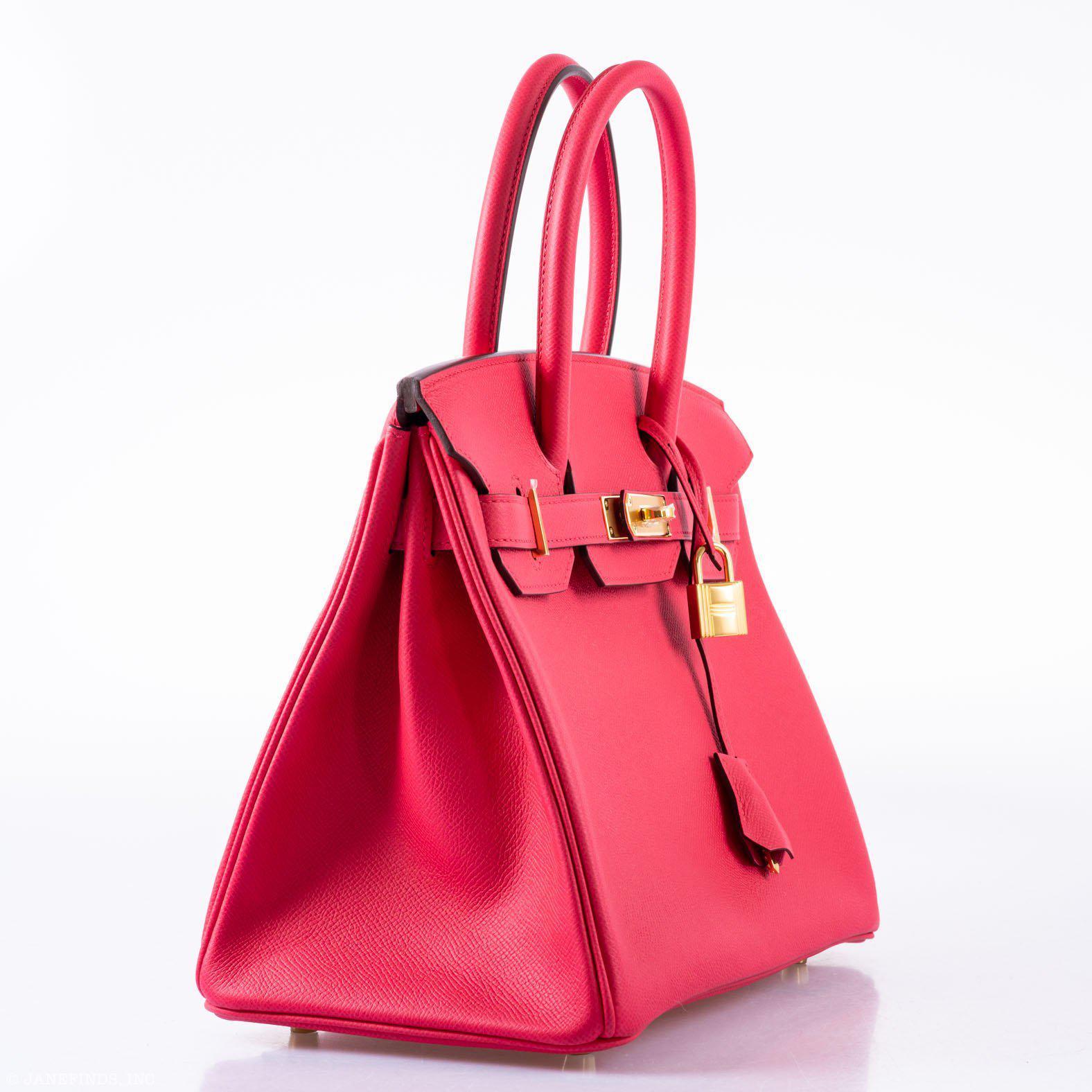 Hermès Birkin 30 Rose Extreme Epsom Gold Hardware - 2020, Y