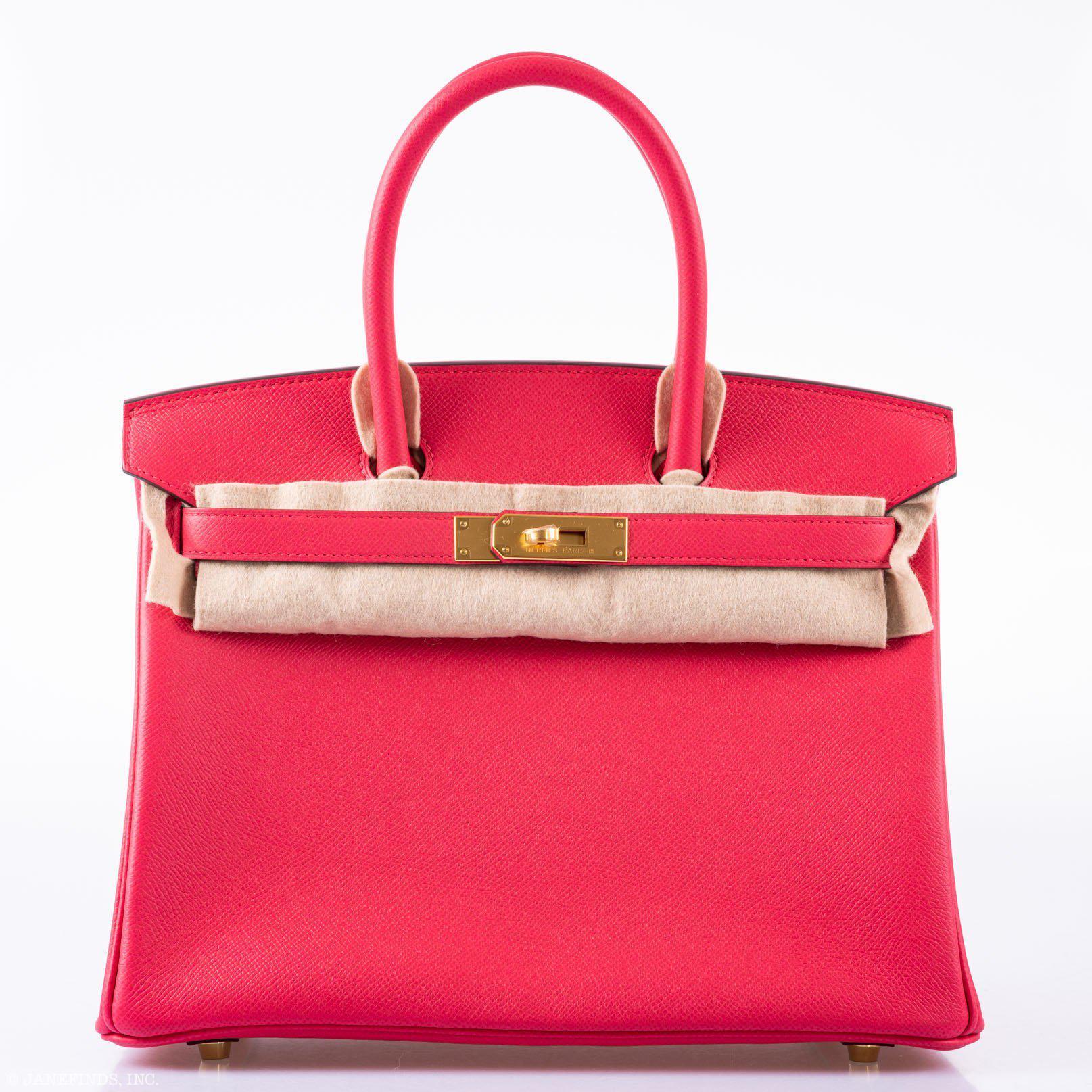 Hermès Birkin 30 Rose Extreme Epsom Gold Hardware - 2020, Y