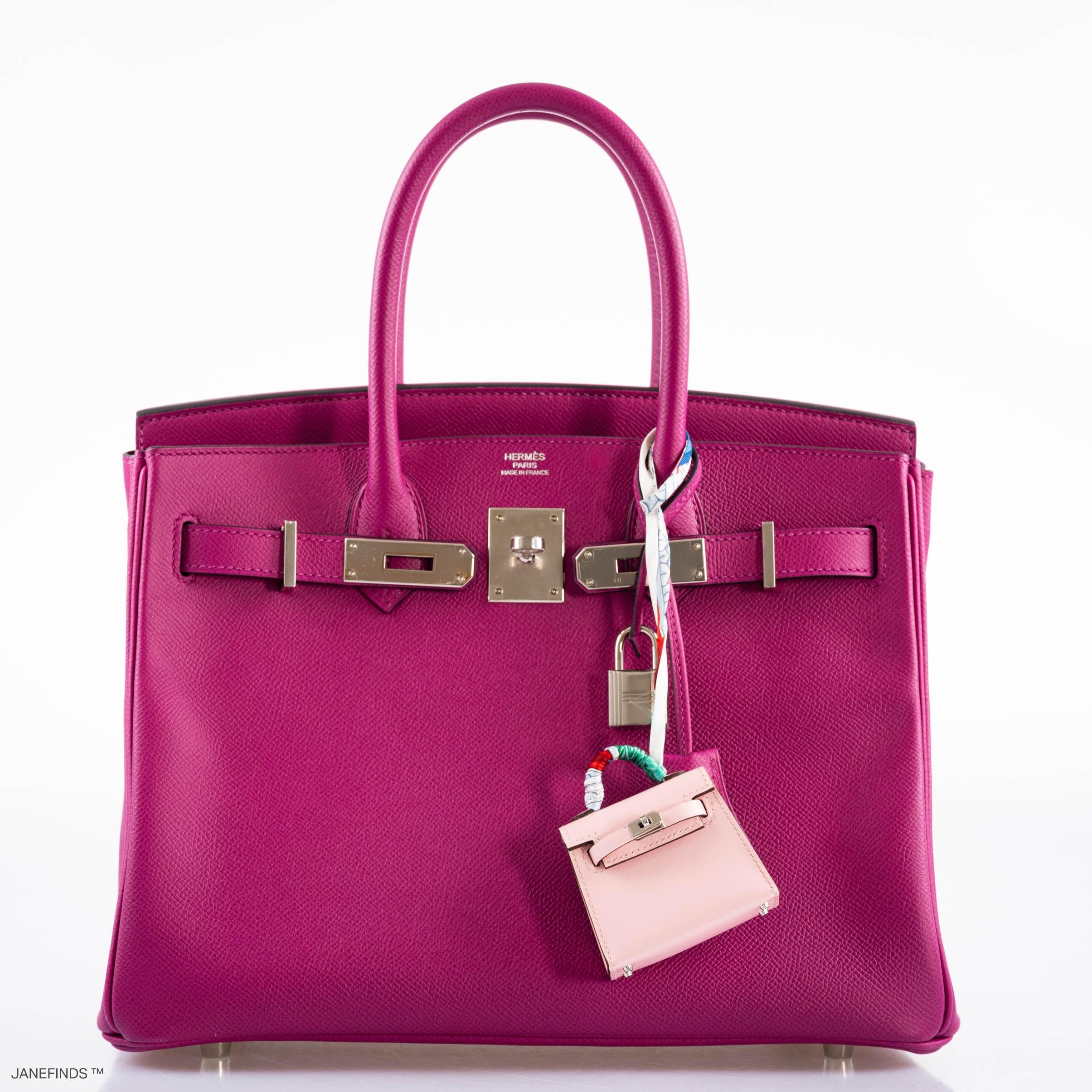 Hermès Birkin 30 Rose Pourpre Epsom with Palladium Hardware - 2018, C