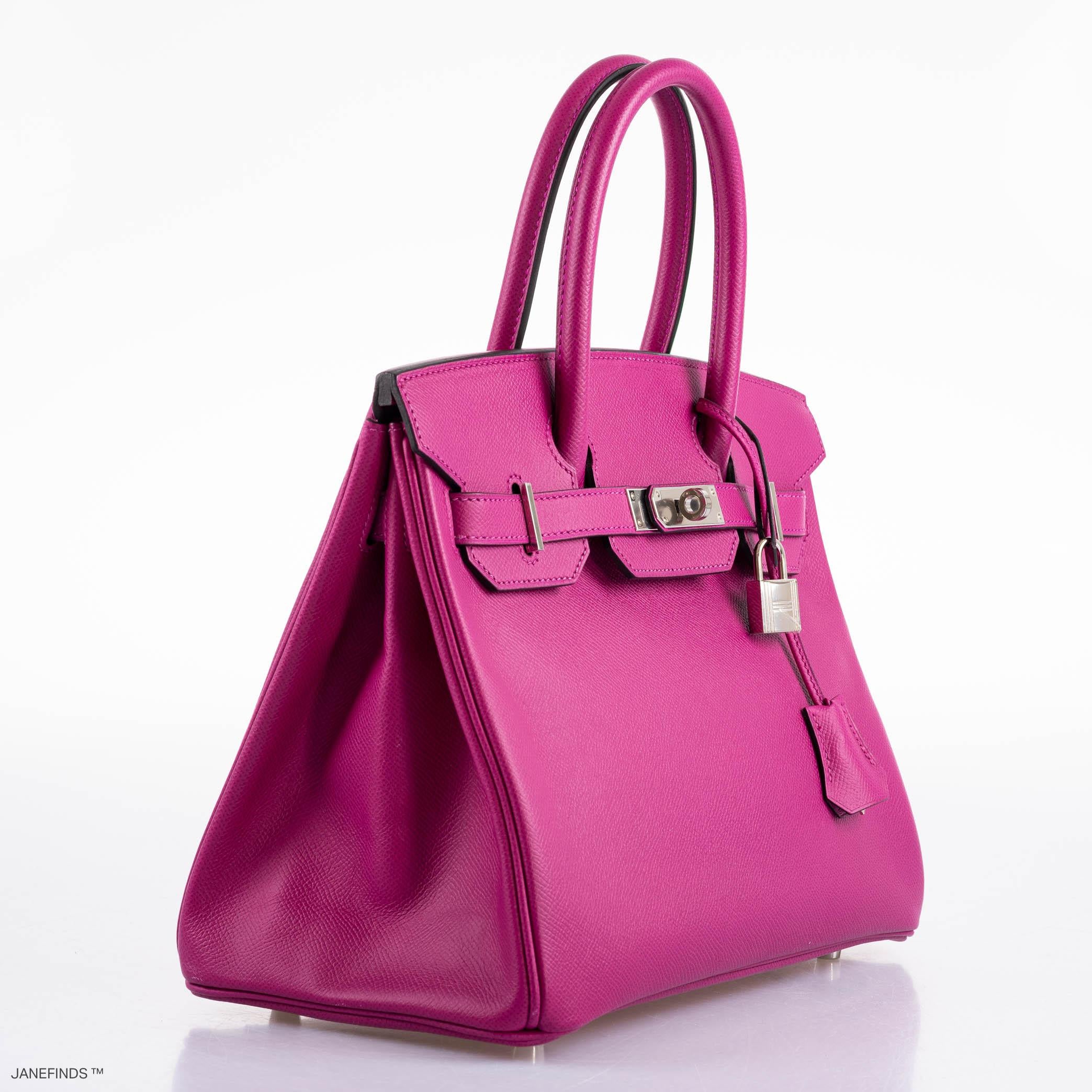 Hermès Birkin 30 Rose Pourpre Epsom with Palladium Hardware - 2018, C
