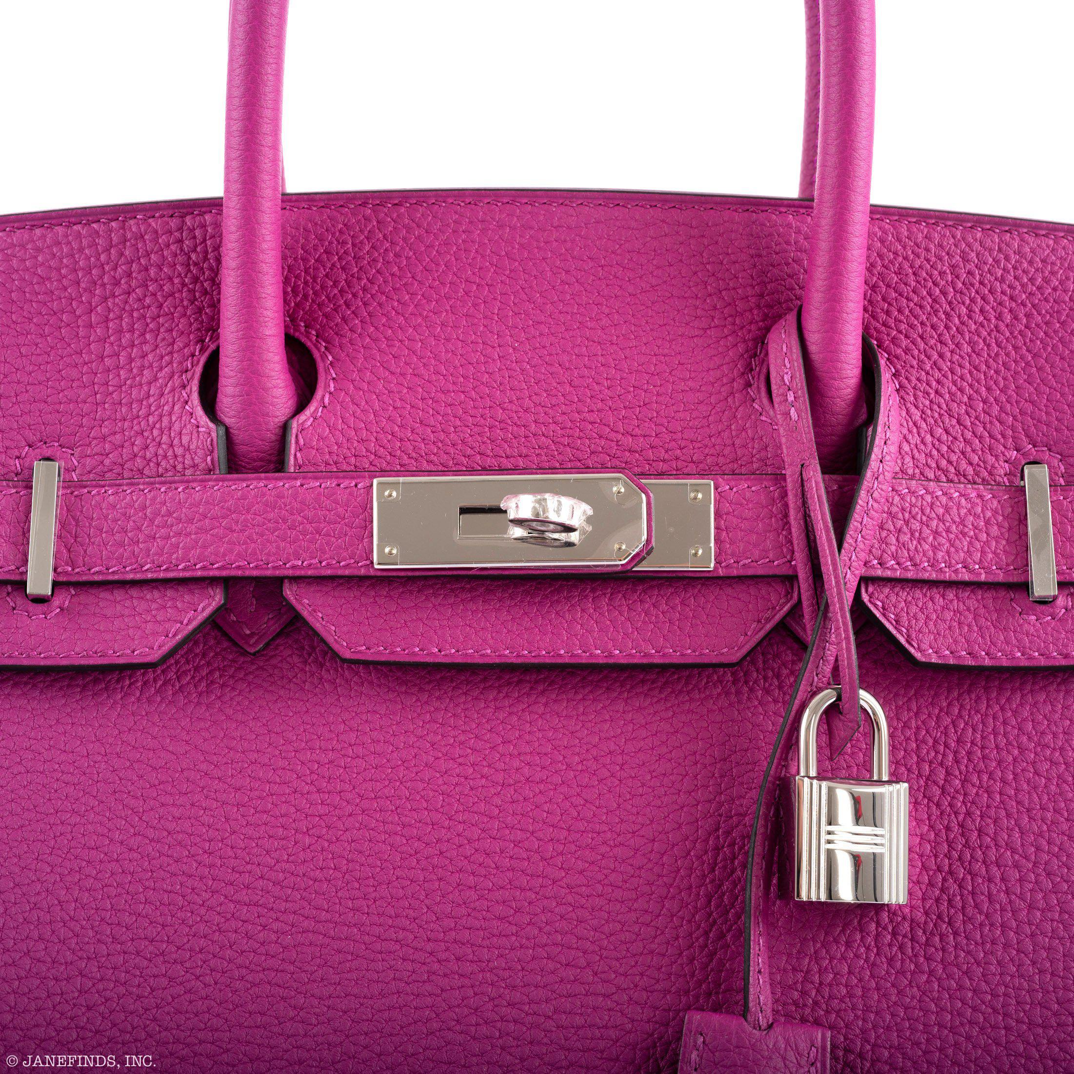 Hermès Birkin 30 Rose Pourpre Togo Palladium Hardware - 2020, Y