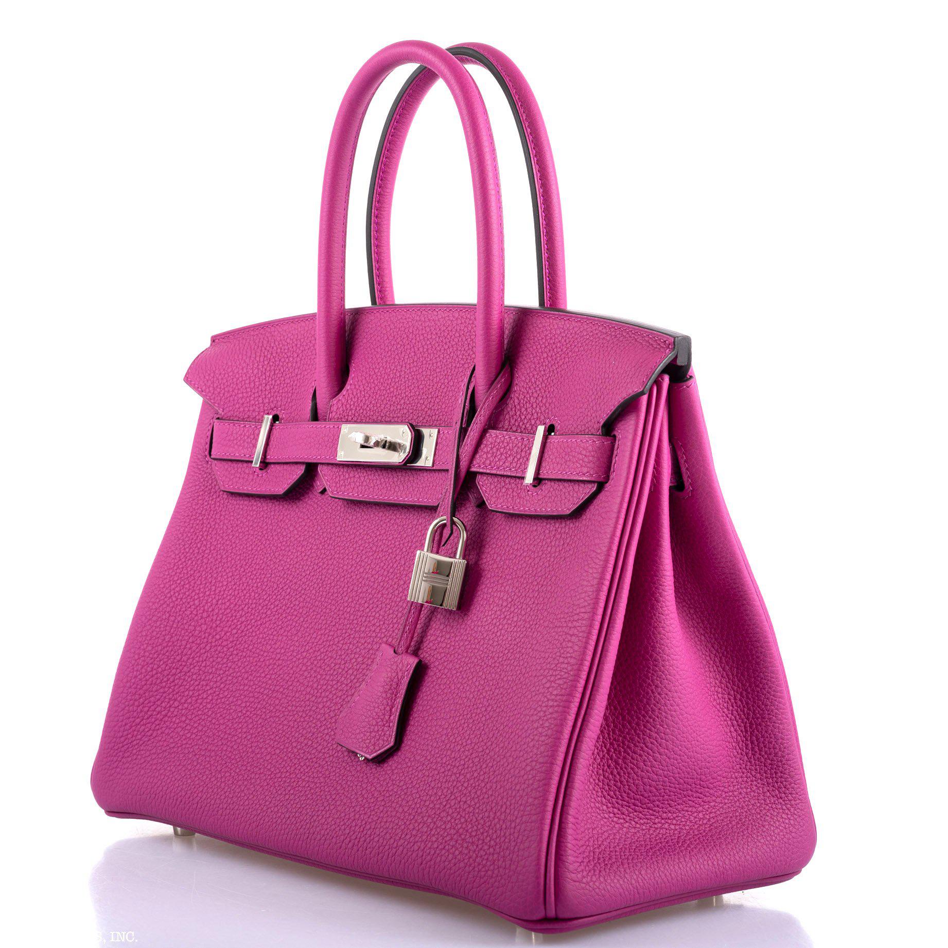 Hermès Birkin 30 Rose Pourpre Togo Palladium Hardware - 2020, Y