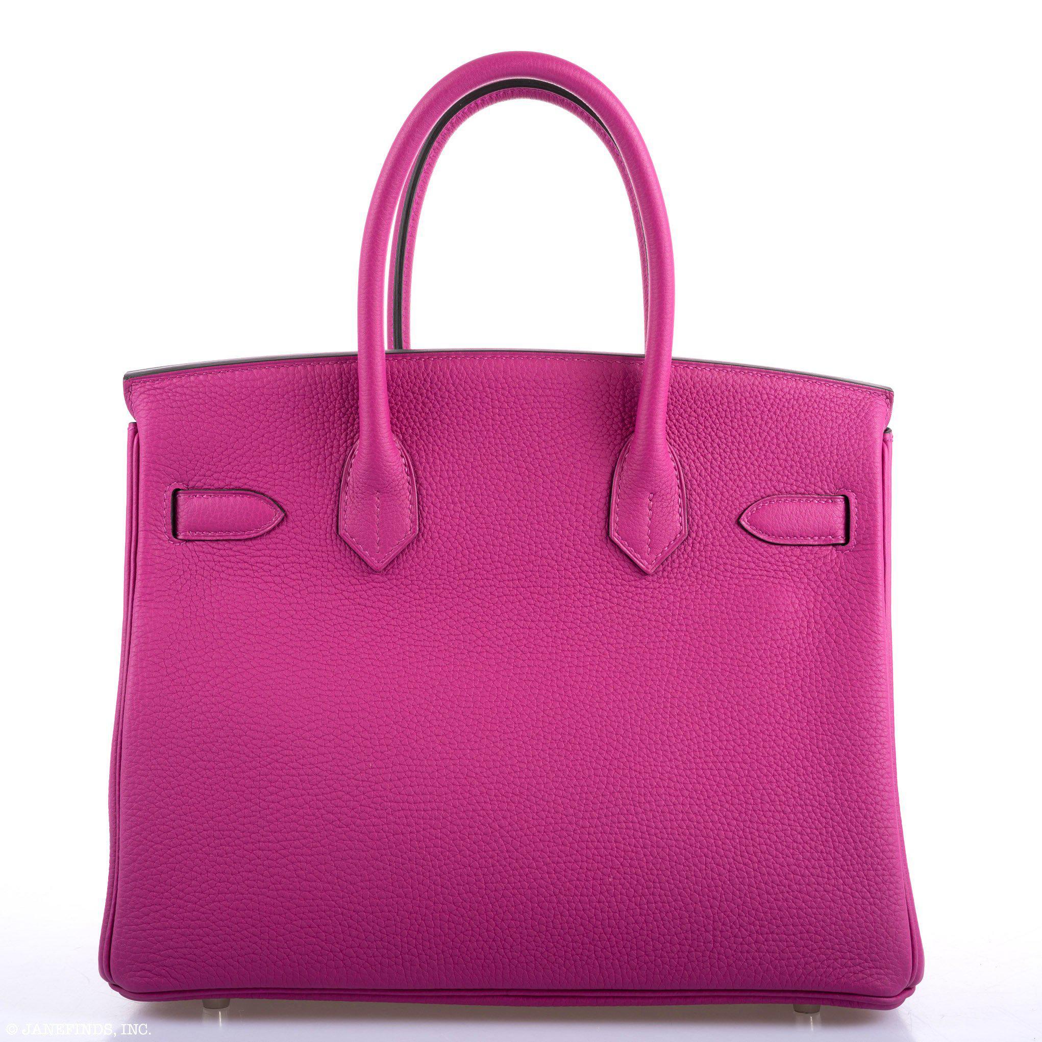 Hermès Birkin 30 Rose Pourpre Togo Palladium Hardware - 2020, Y