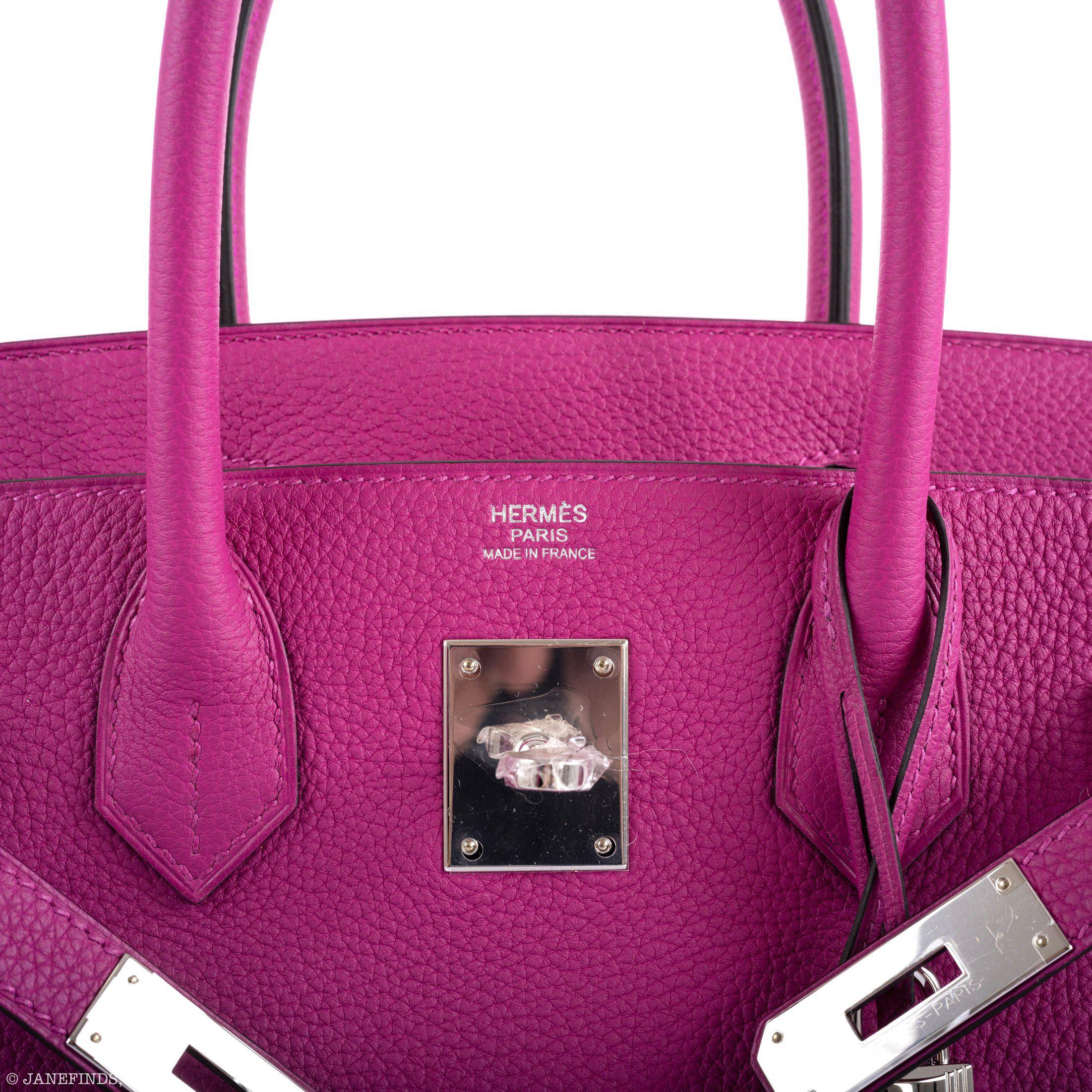 Hermès Birkin 30 Rose Pourpre Togo Palladium Hardware - 2020, Y