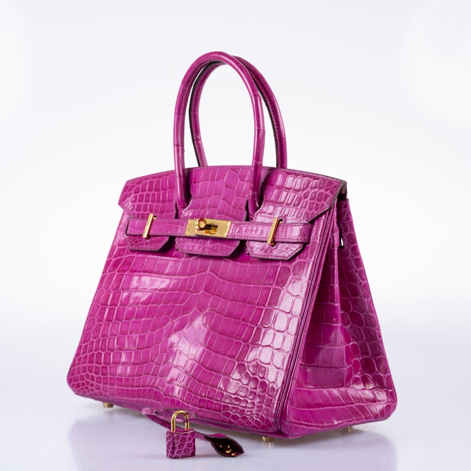 Hermès Birkin 30 Rose Scheherazade Shiny Niloticus Crocodile Gold Hardware