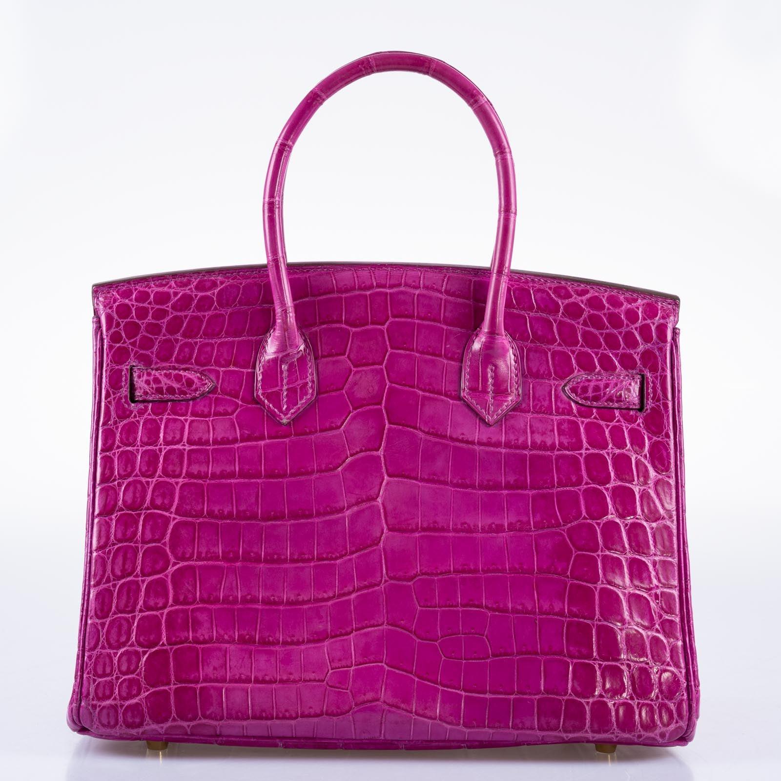 Hermès Birkin 30 Rose Scheherazade Shiny Niloticus Crocodile Gold Hardware