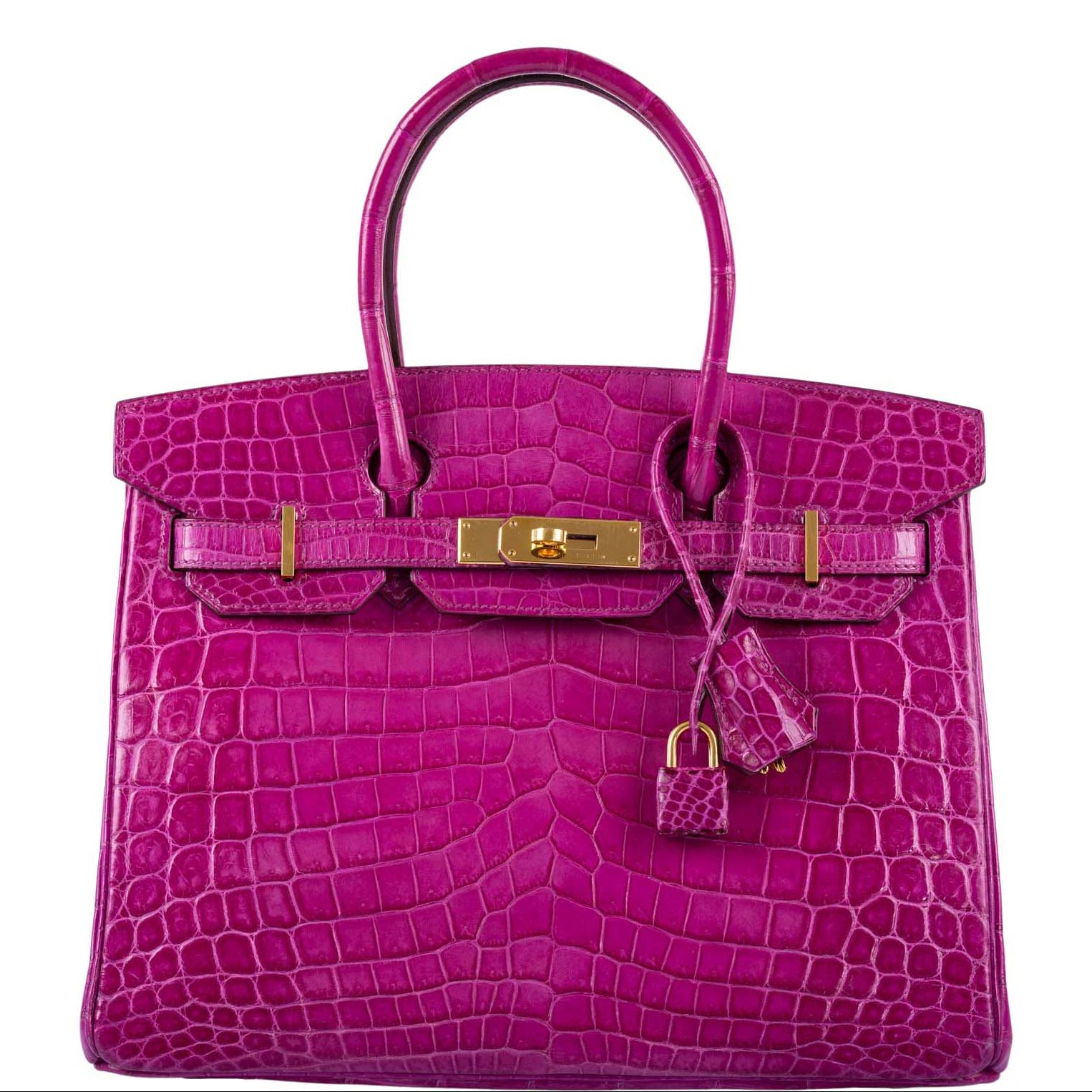 Hermès Birkin 30 Rose Scheherazade Shiny Niloticus Crocodile Gold Hardware