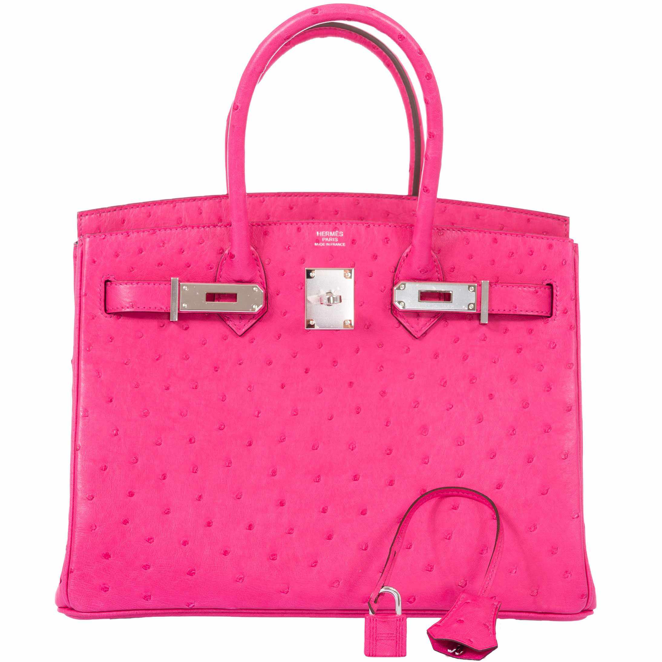 Hermès Birkin 30 Rose Tyrien Ostrich Palladium Hardware