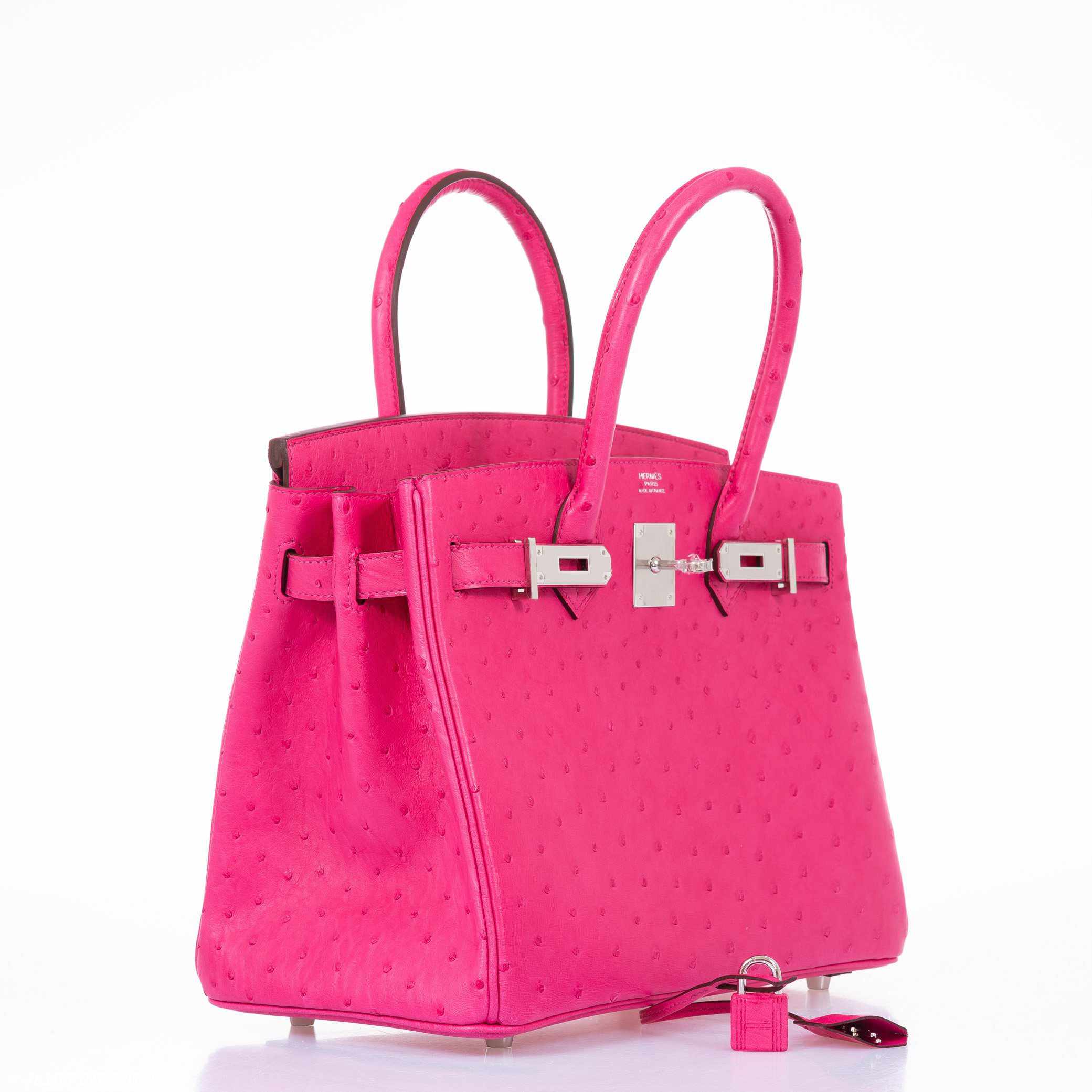 Hermès Birkin 30 Rose Tyrien Ostrich Palladium Hardware