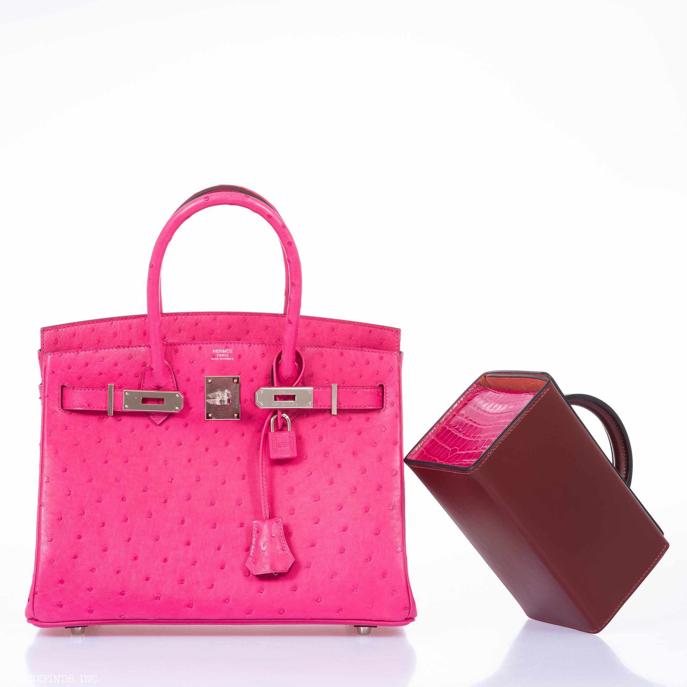 Hermès Birkin 30 Rose Tyrien Ostrich Palladium Hardware
