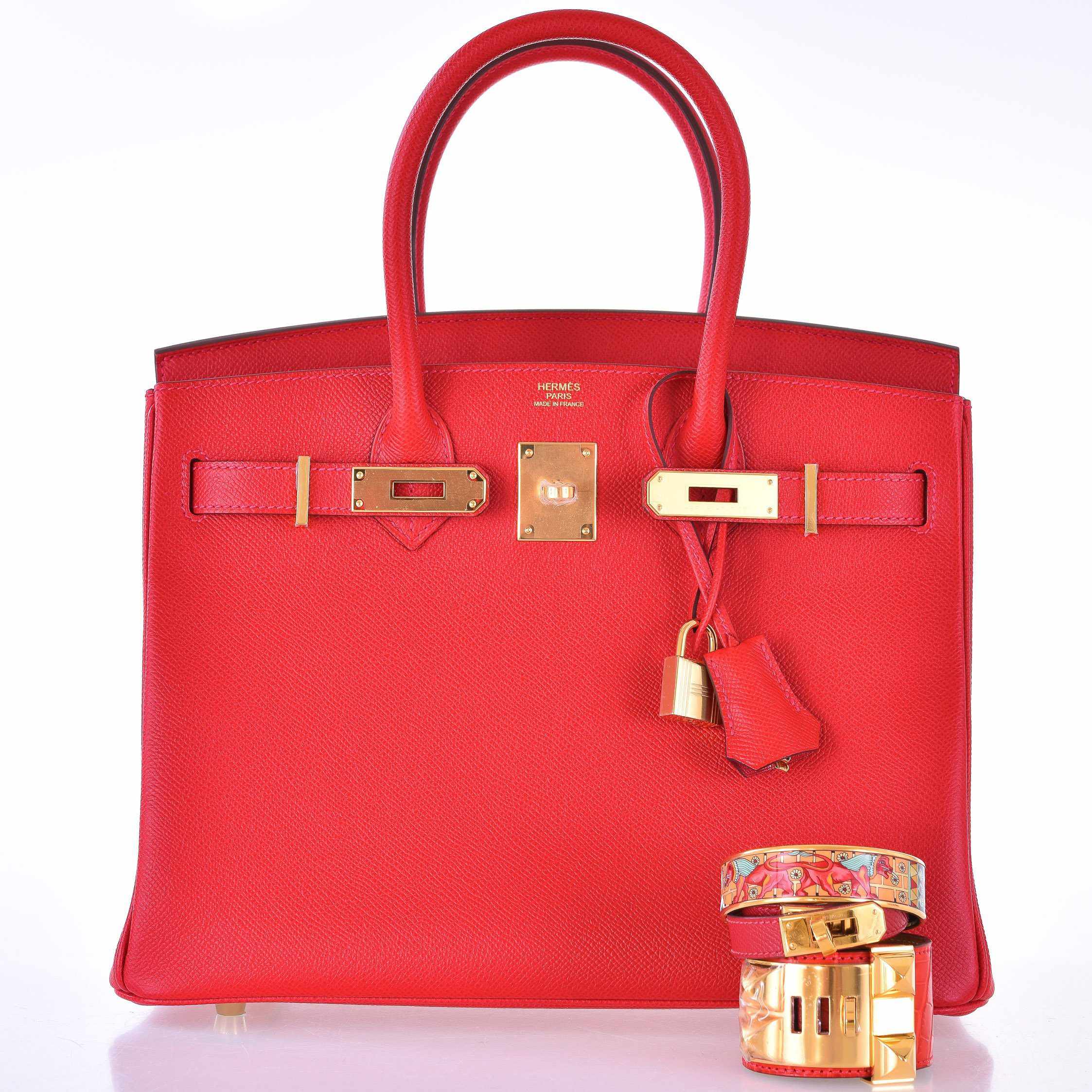 Hermès Birkin 30 Rouge Casaque Epsom Gold Hardware