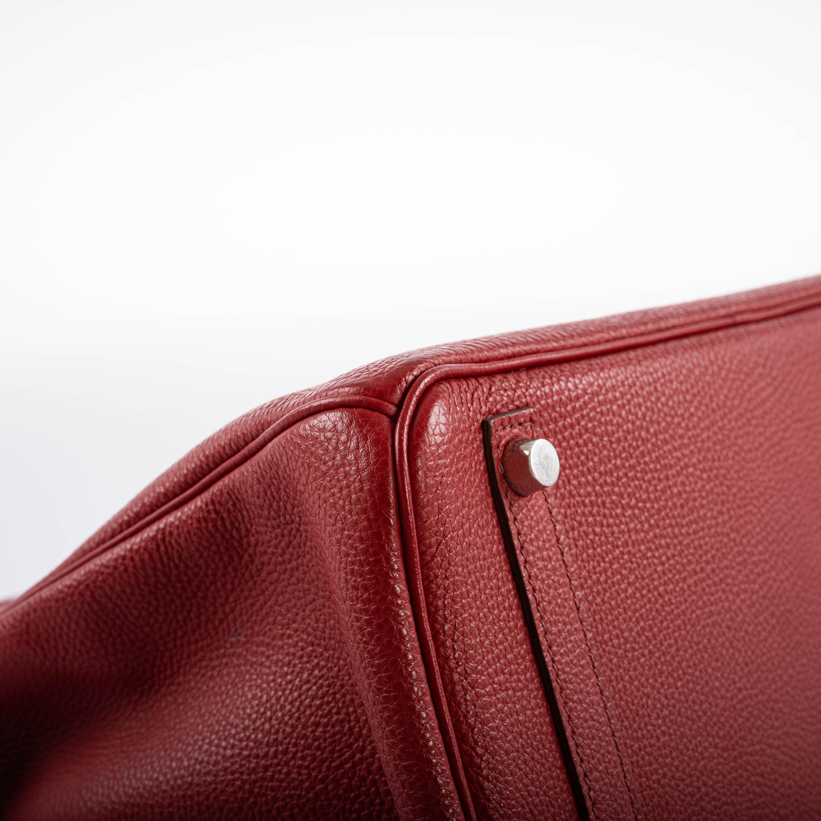 Hermès Birkin 30 Rouge Garance Togo with Palladium Hardware - 2007, K Square