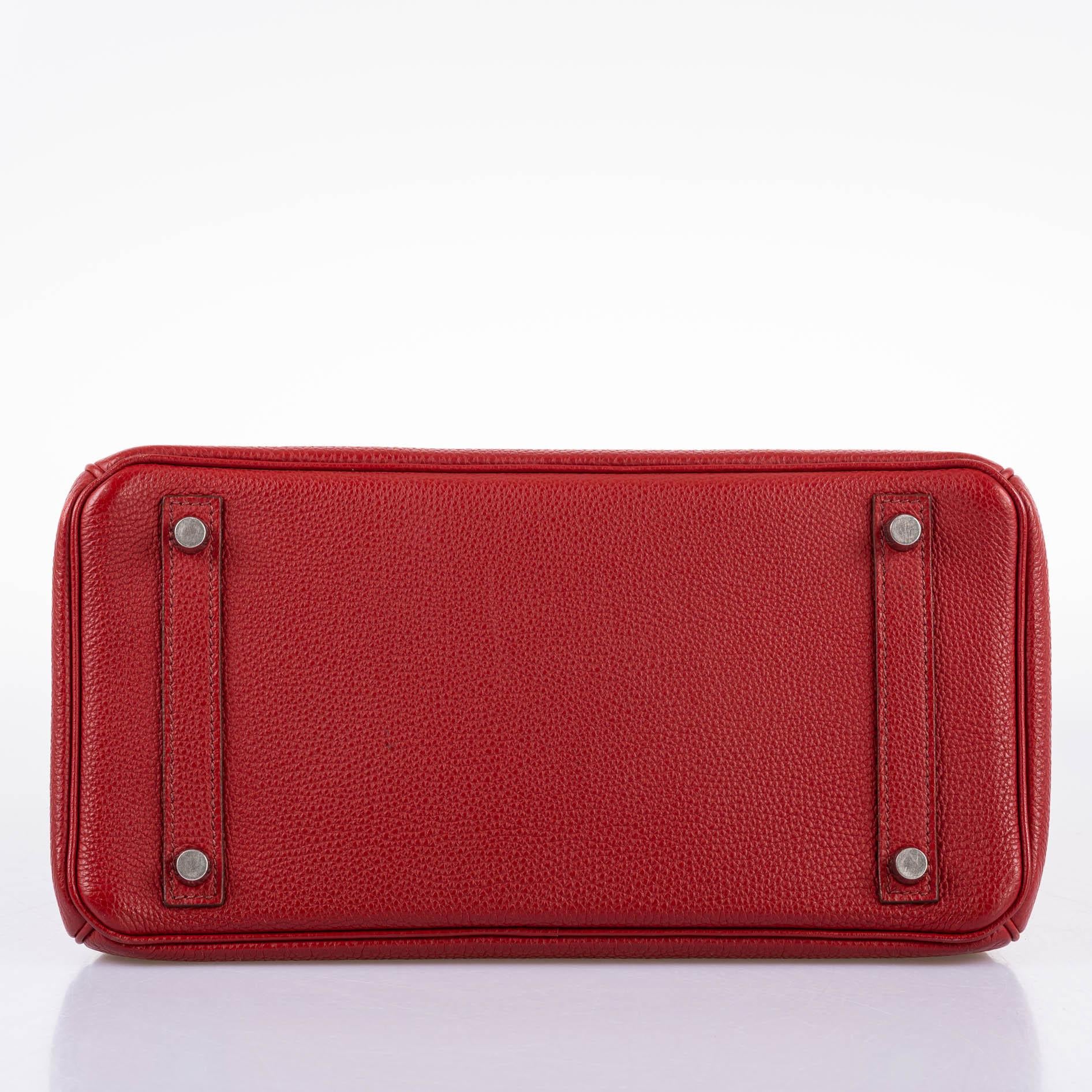Hermès Birkin 30 Rouge Garance Togo with Palladium Hardware - 2007, K Square